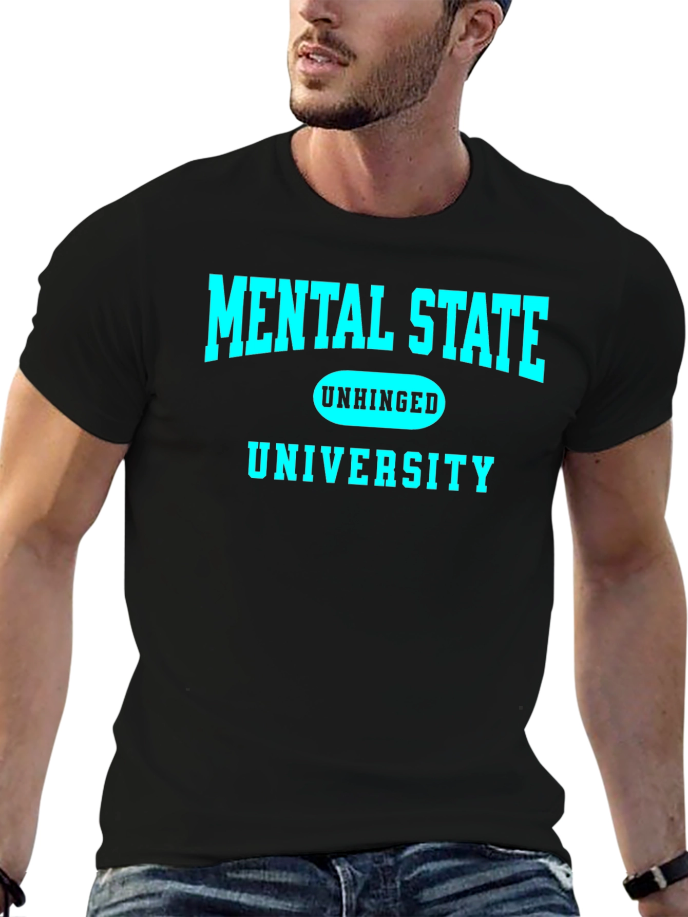 Black Mental State Unhinged University Graphic Tee view 6