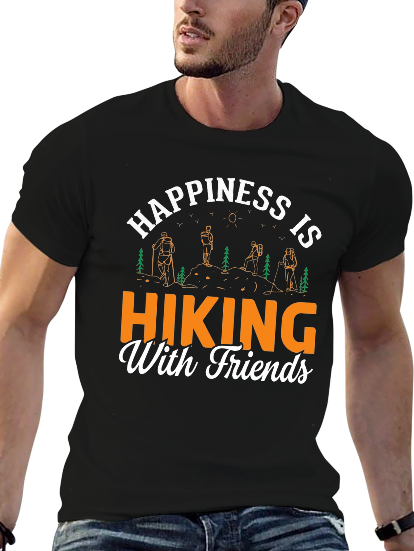 Black Hiking with Friends Graphic Tee view 6