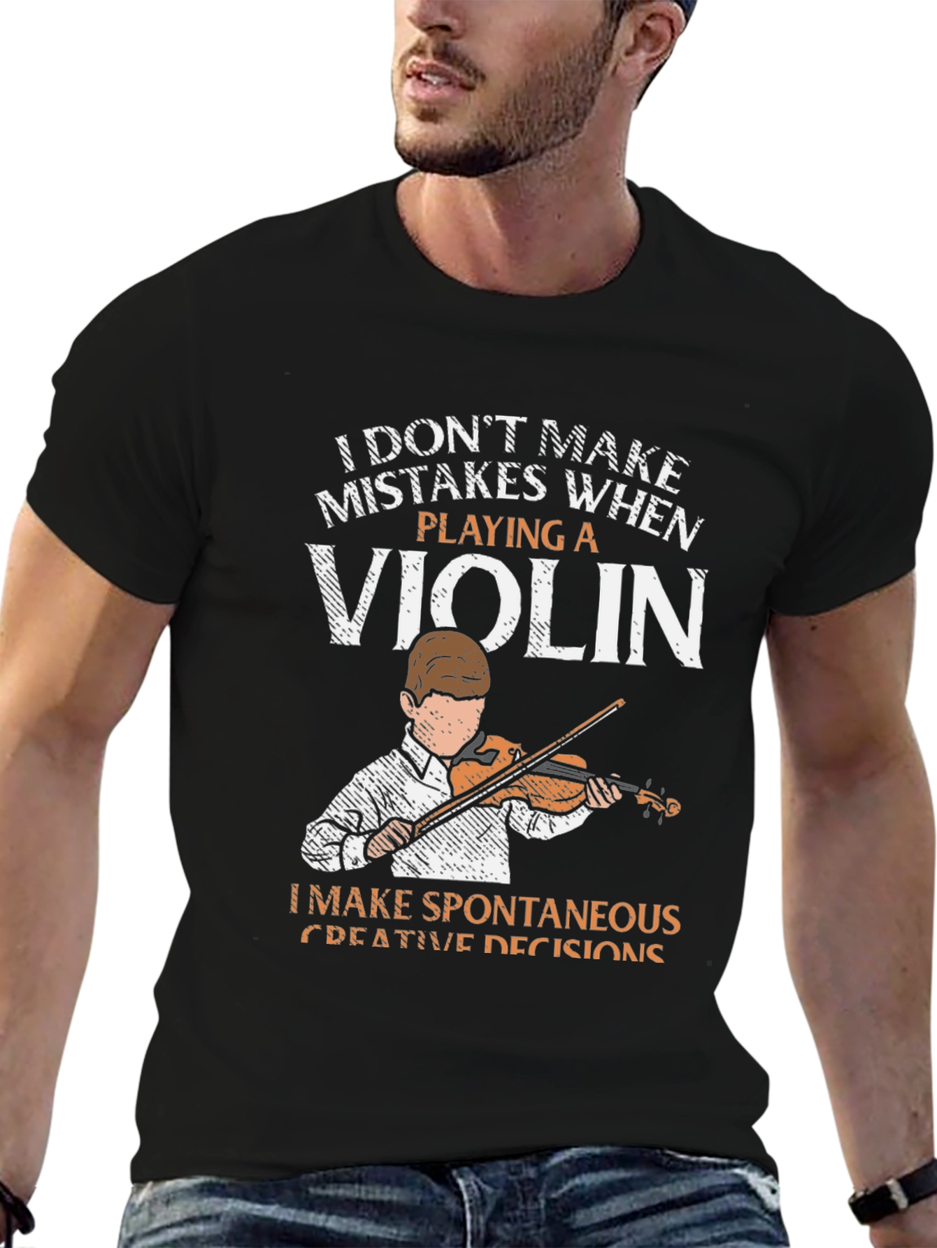 Black Violin Player T-Shirt - Funny Musician Tee view 6
