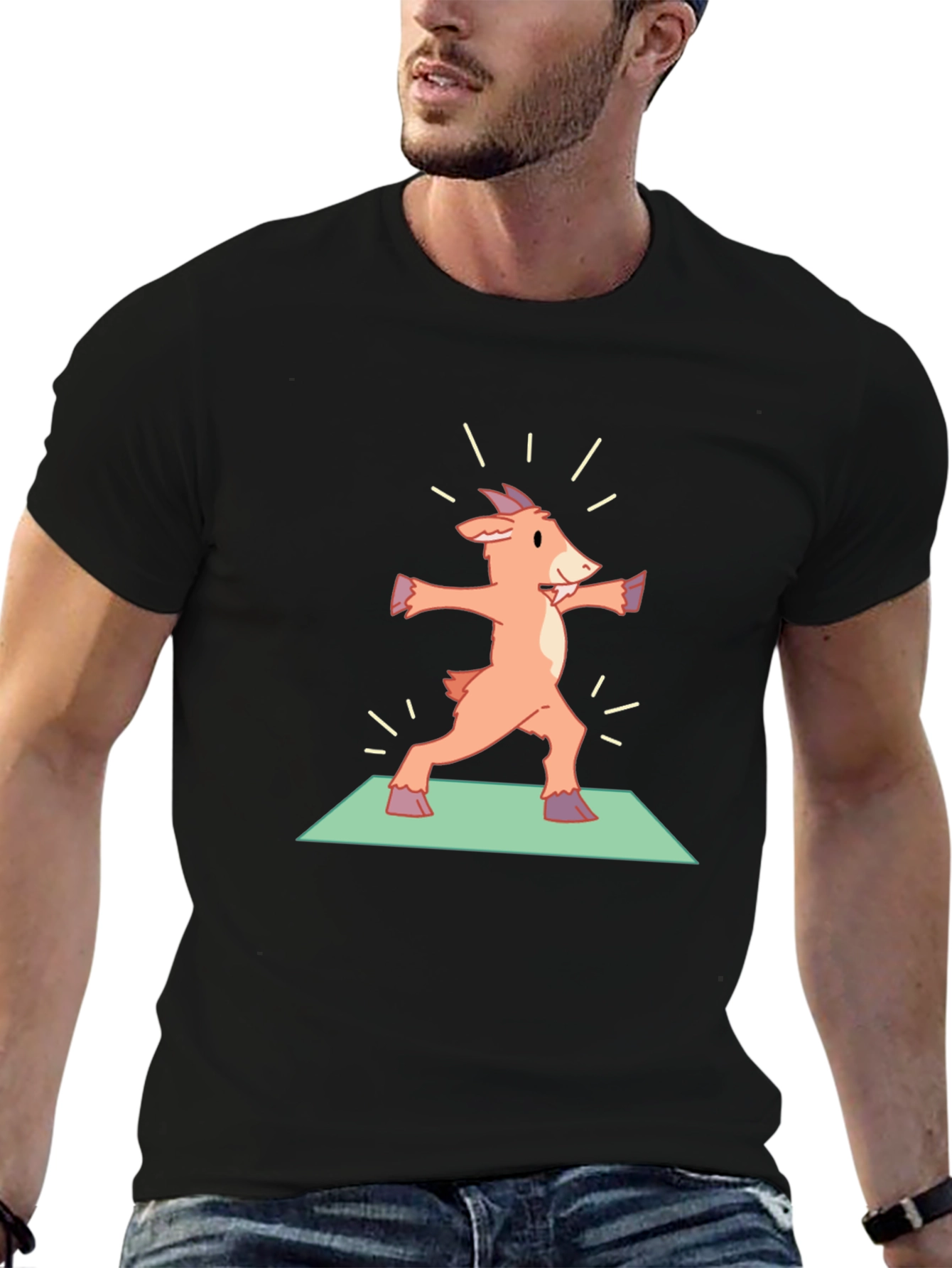 Black Yoga Goat Black T-Shirt view 6