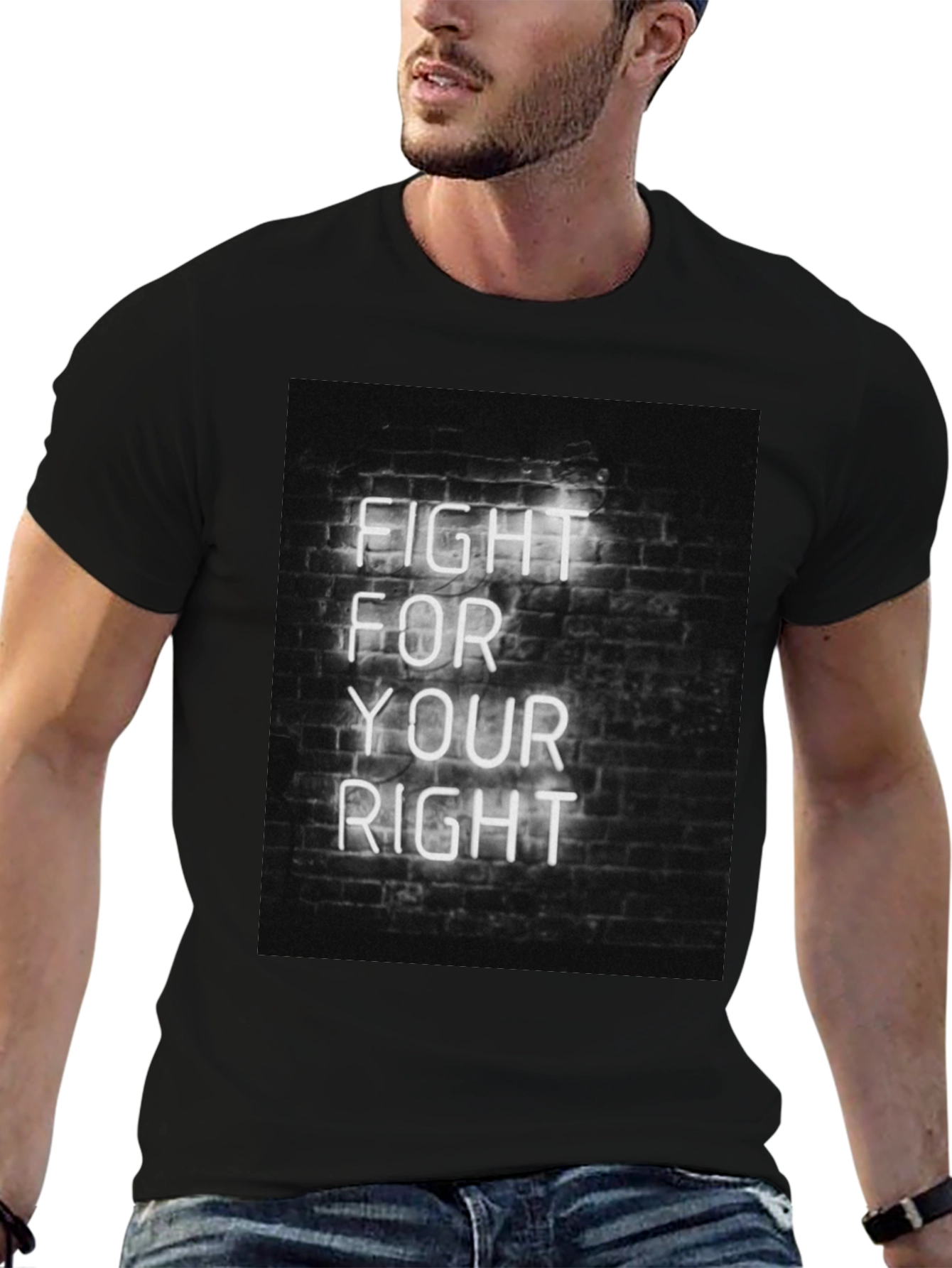 Black Fight For Your Right Tee view 6