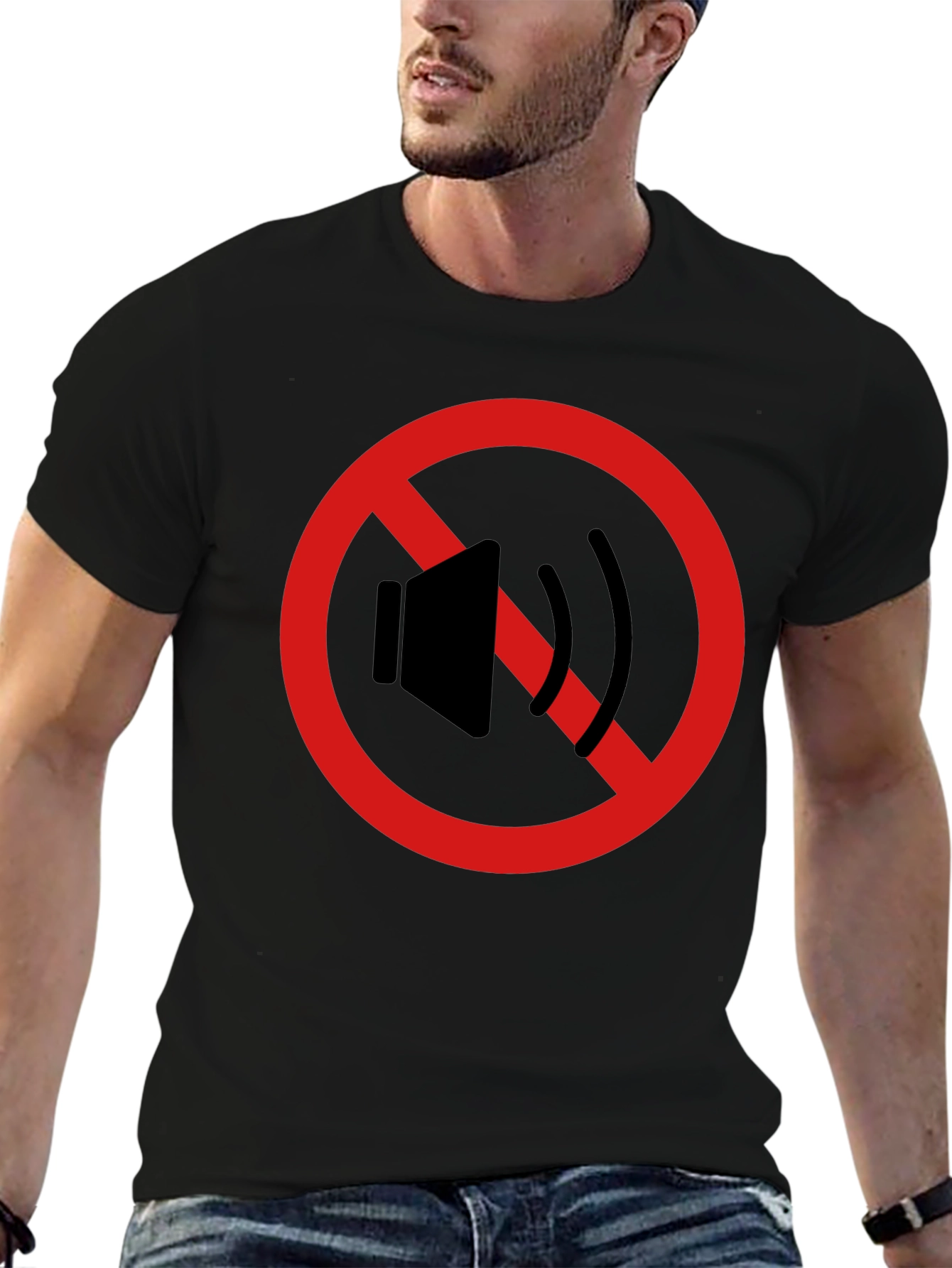 Black Silence Please T-Shirt - Anti-Noise Graphic Tee view 6