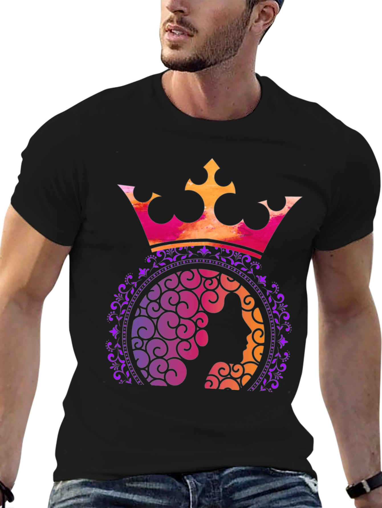 Black Queen Crown Graphic T-Shirt - Stylish Tee view 6