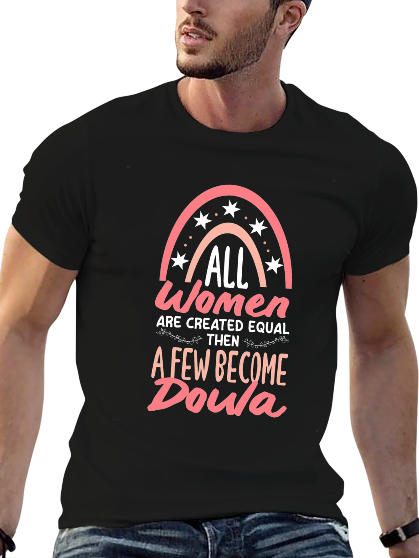 Black All Women Created Equal Doula Graphic T-Shirt view 6