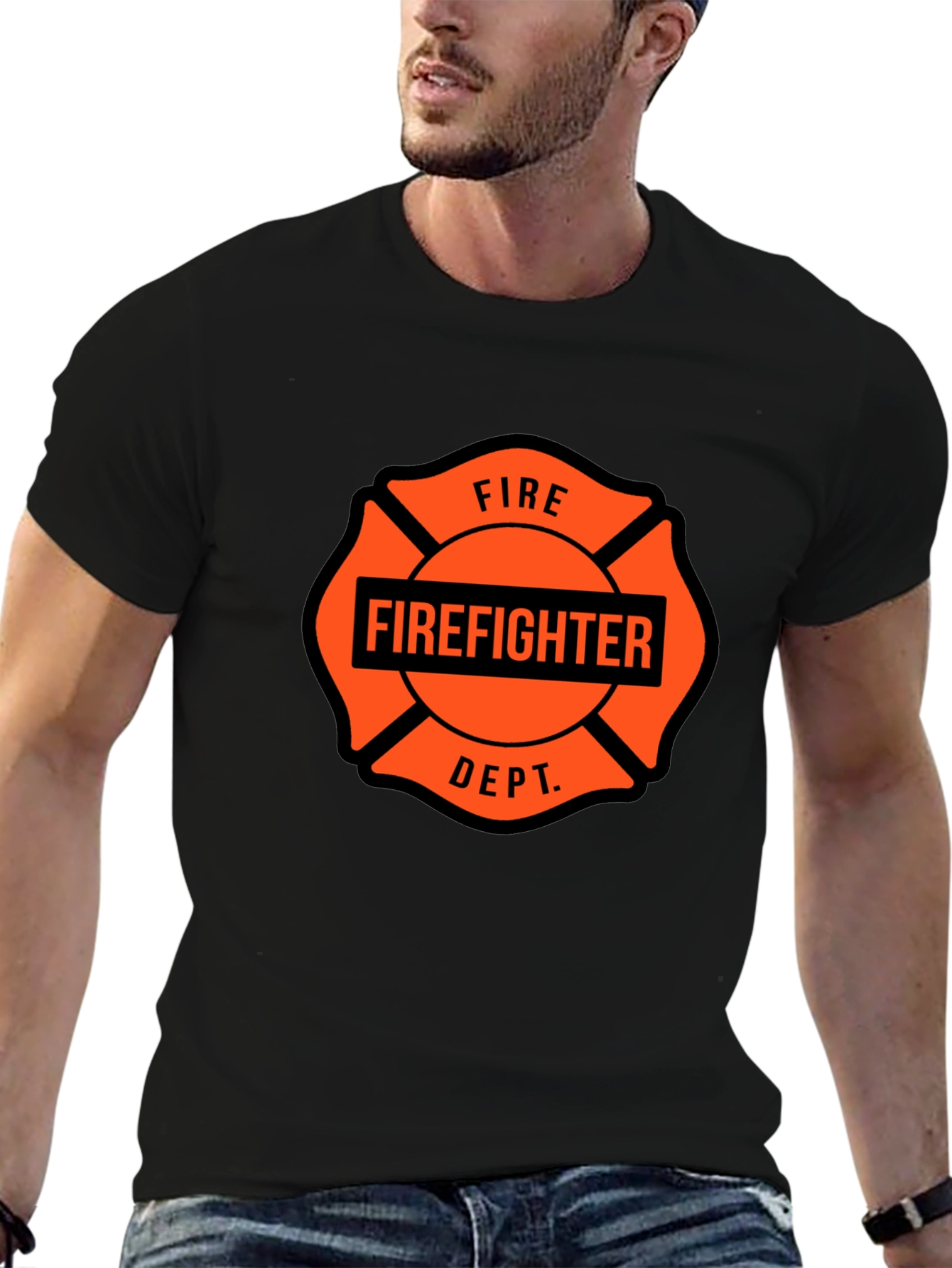 Black Firefighter Dept. Graphic T-Shirt view 6