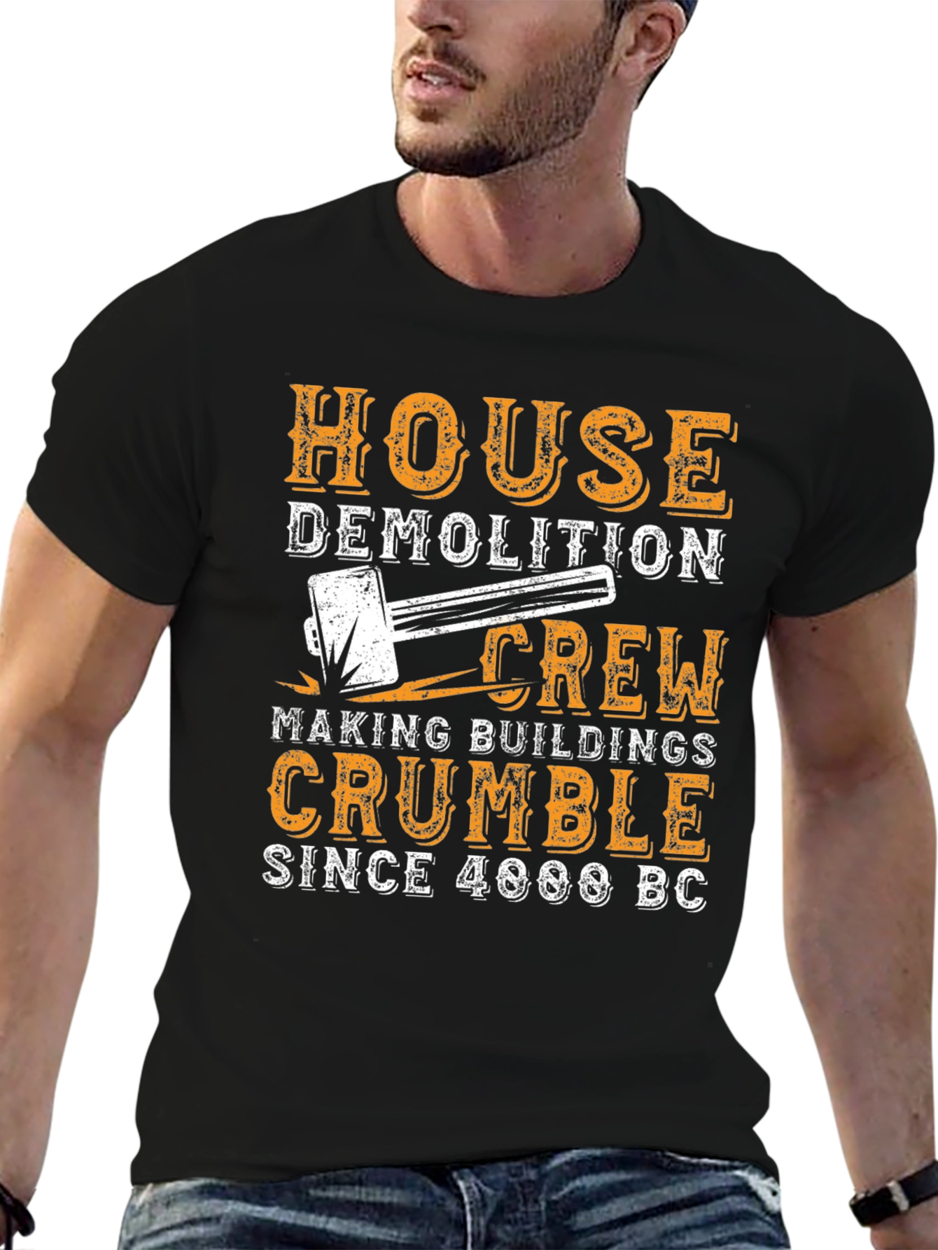 Black House Demolition Crew T-Shirt - Funny Construction Tee view 6