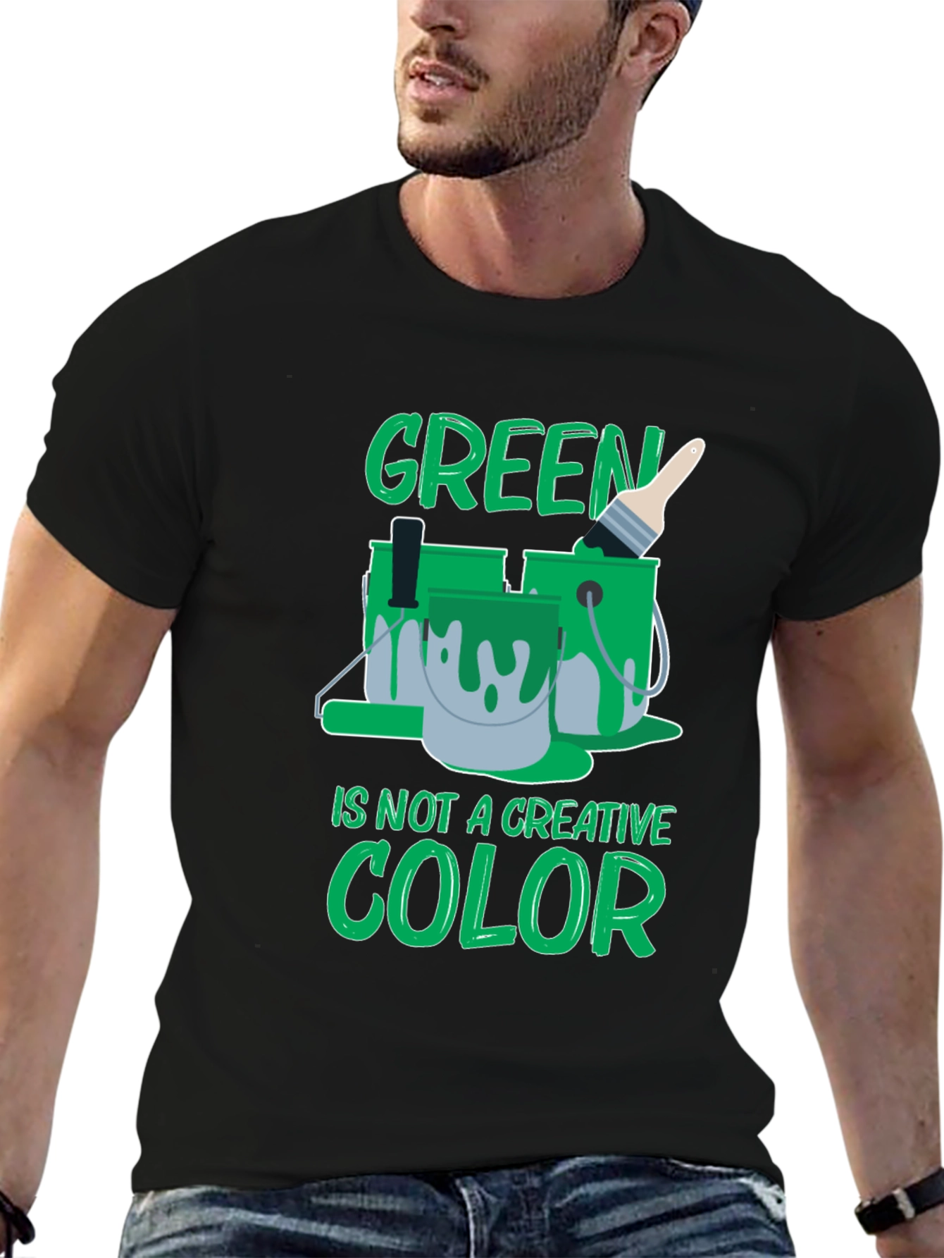 Black Green Is Not a Creative Color Graphic Tee view 6