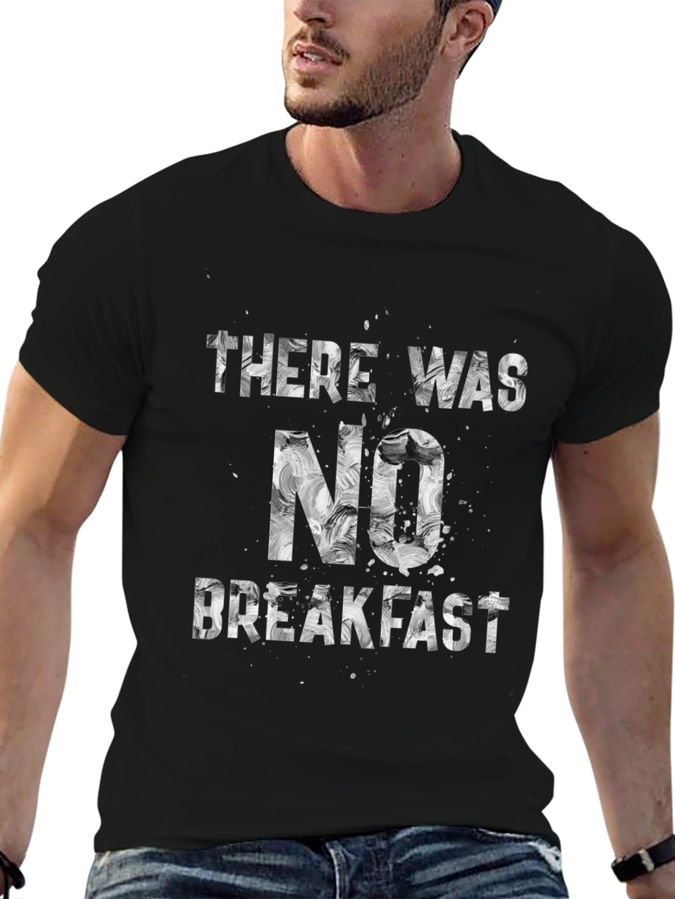 Black No Breakfast Graphic Tee - Premium Cotton view 6