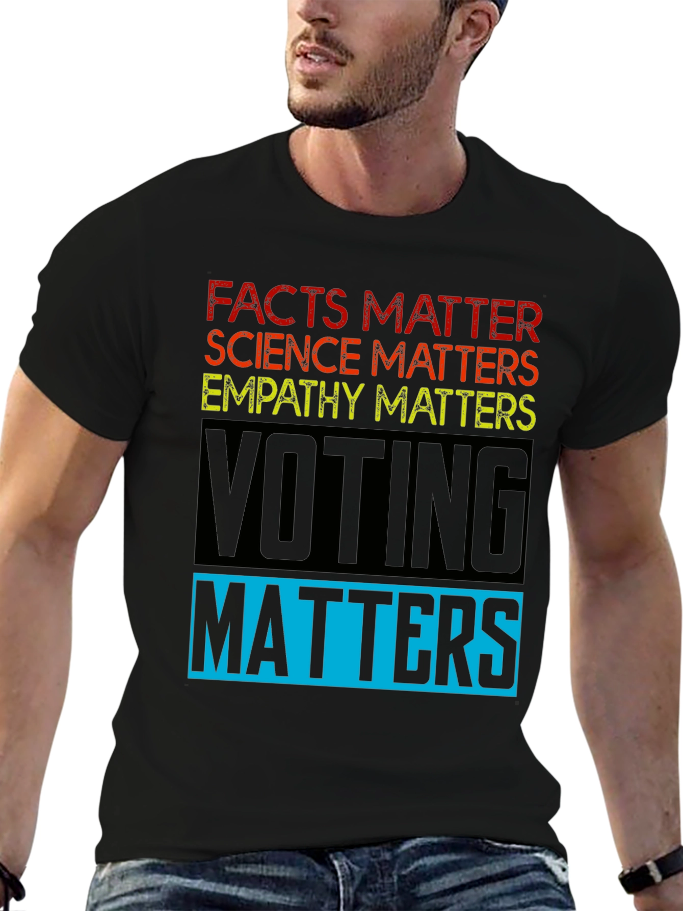 Black Facts Matter Graphic T-Shirt view 6