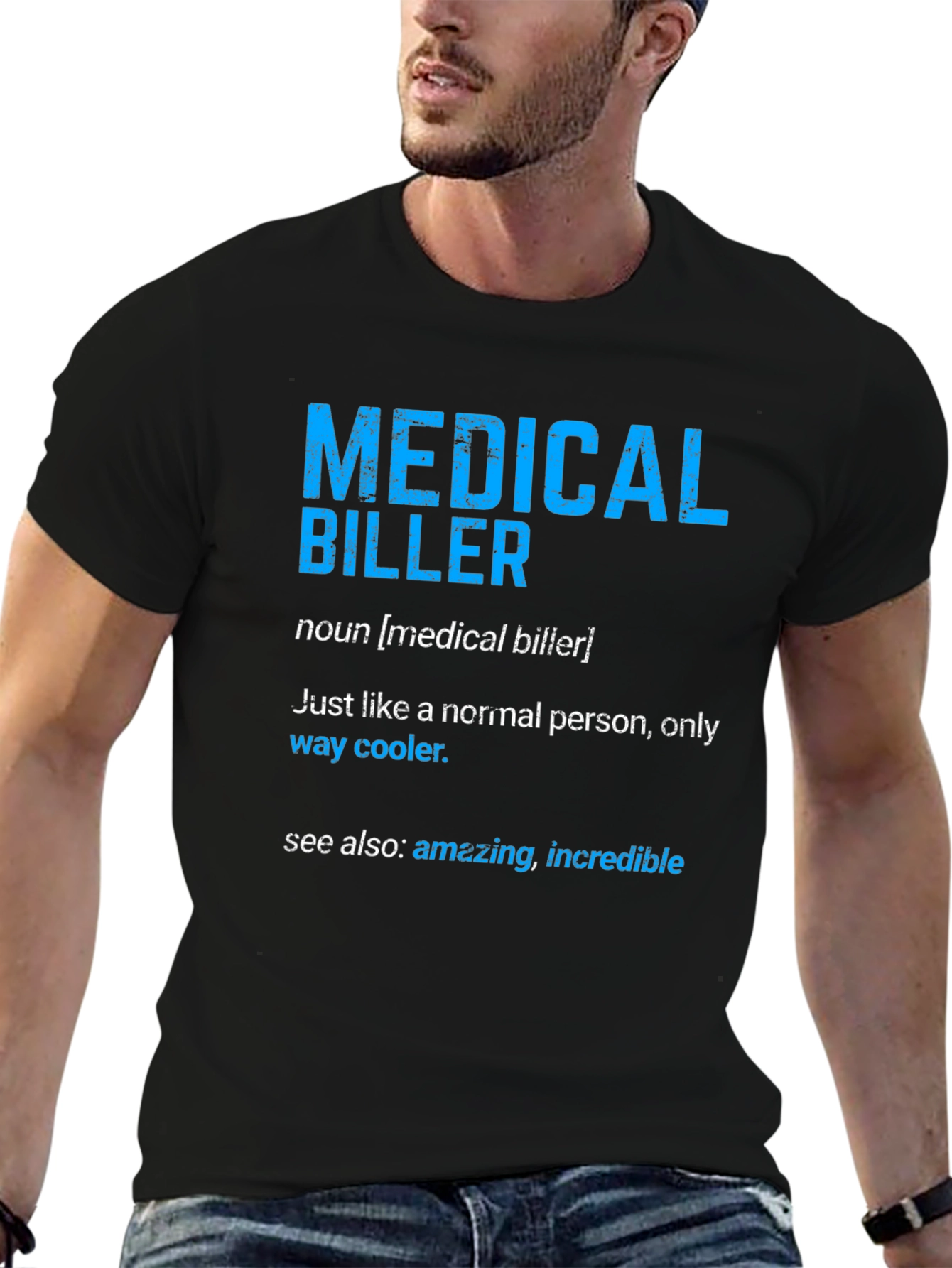 Black Medical Biller Definition T-Shirt view 6