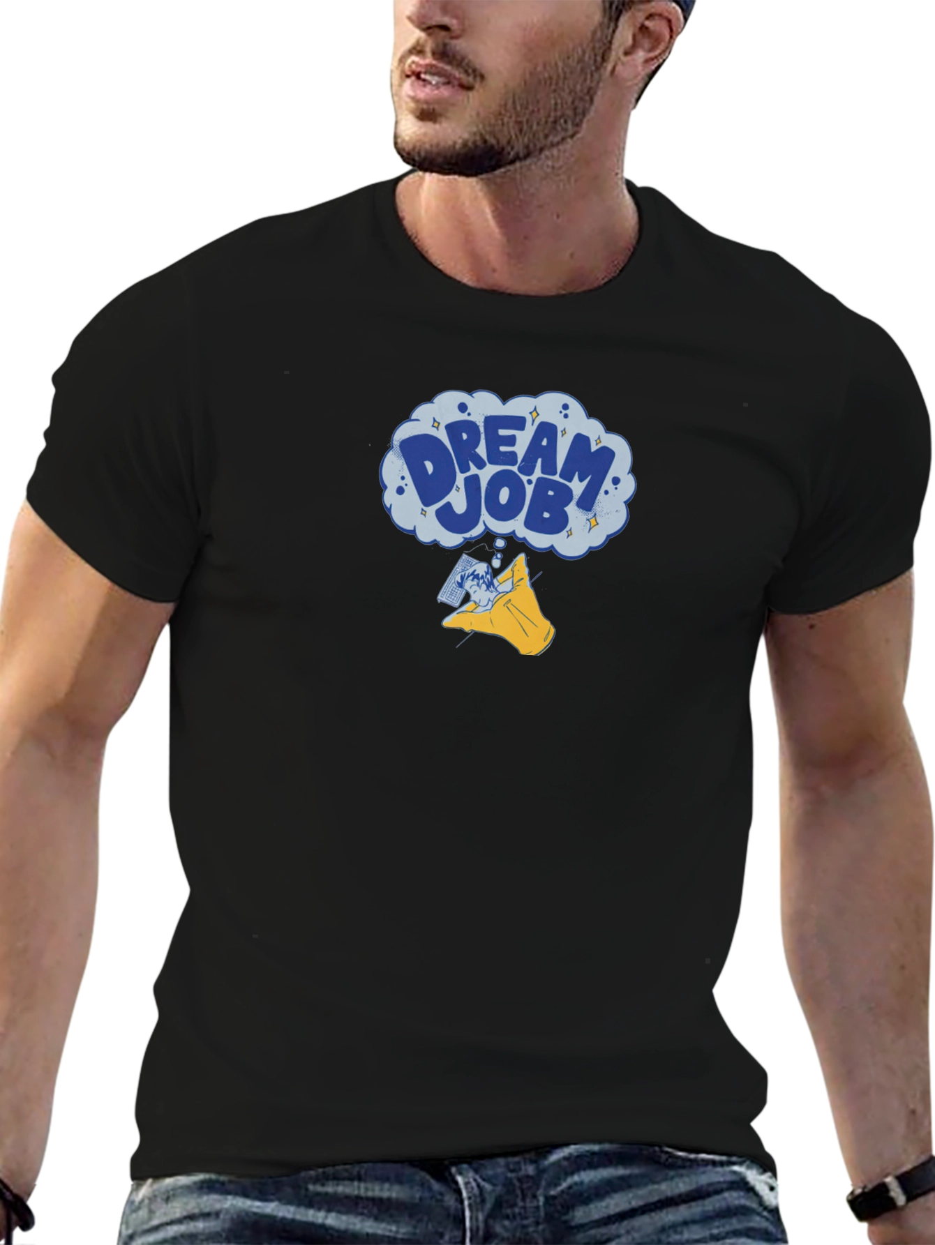 Black Dream Job Graphic Tee - Unisex Casual T-Shirt view 6