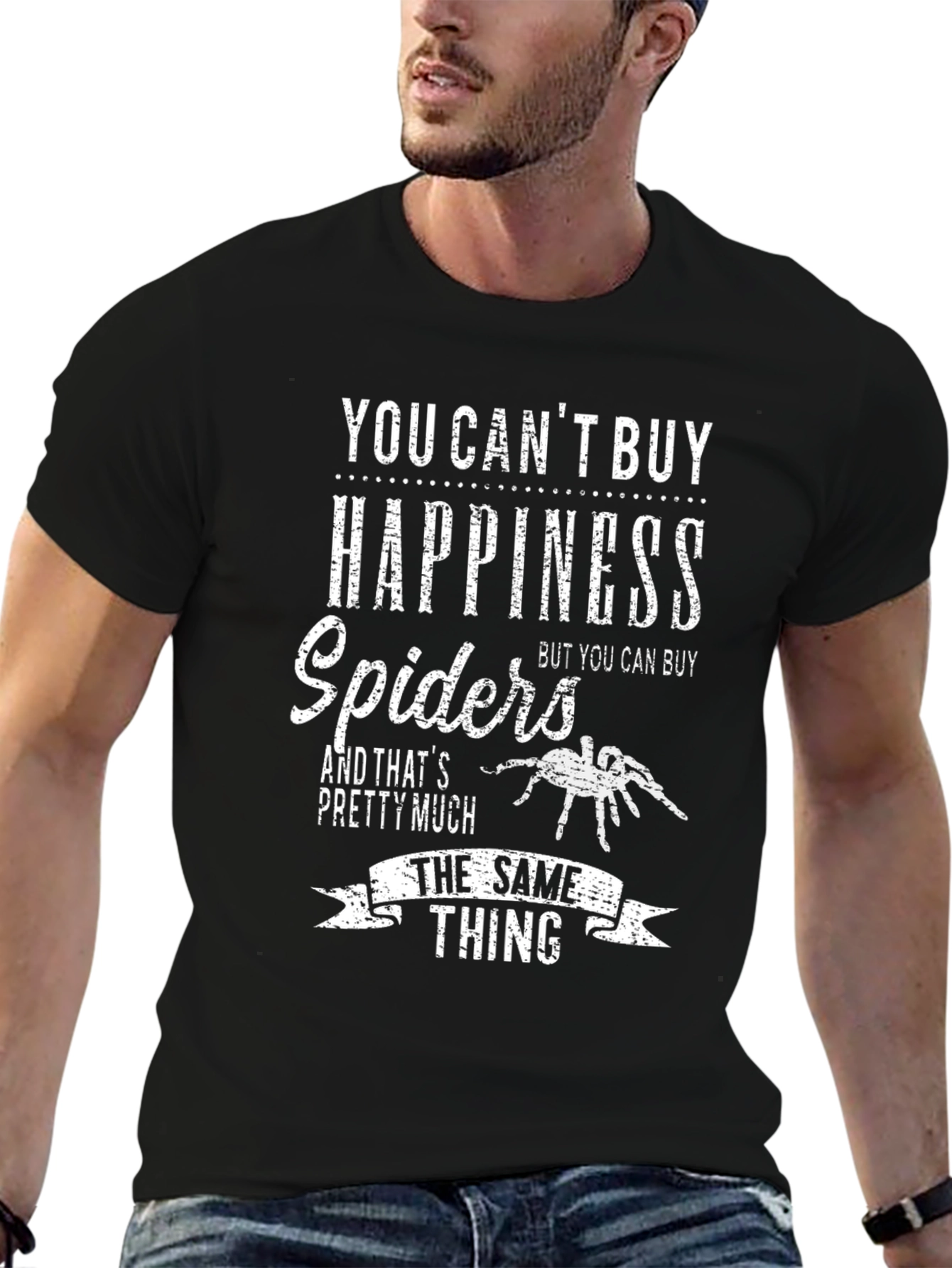 Black Funny Spider Lover T-Shirt view 6