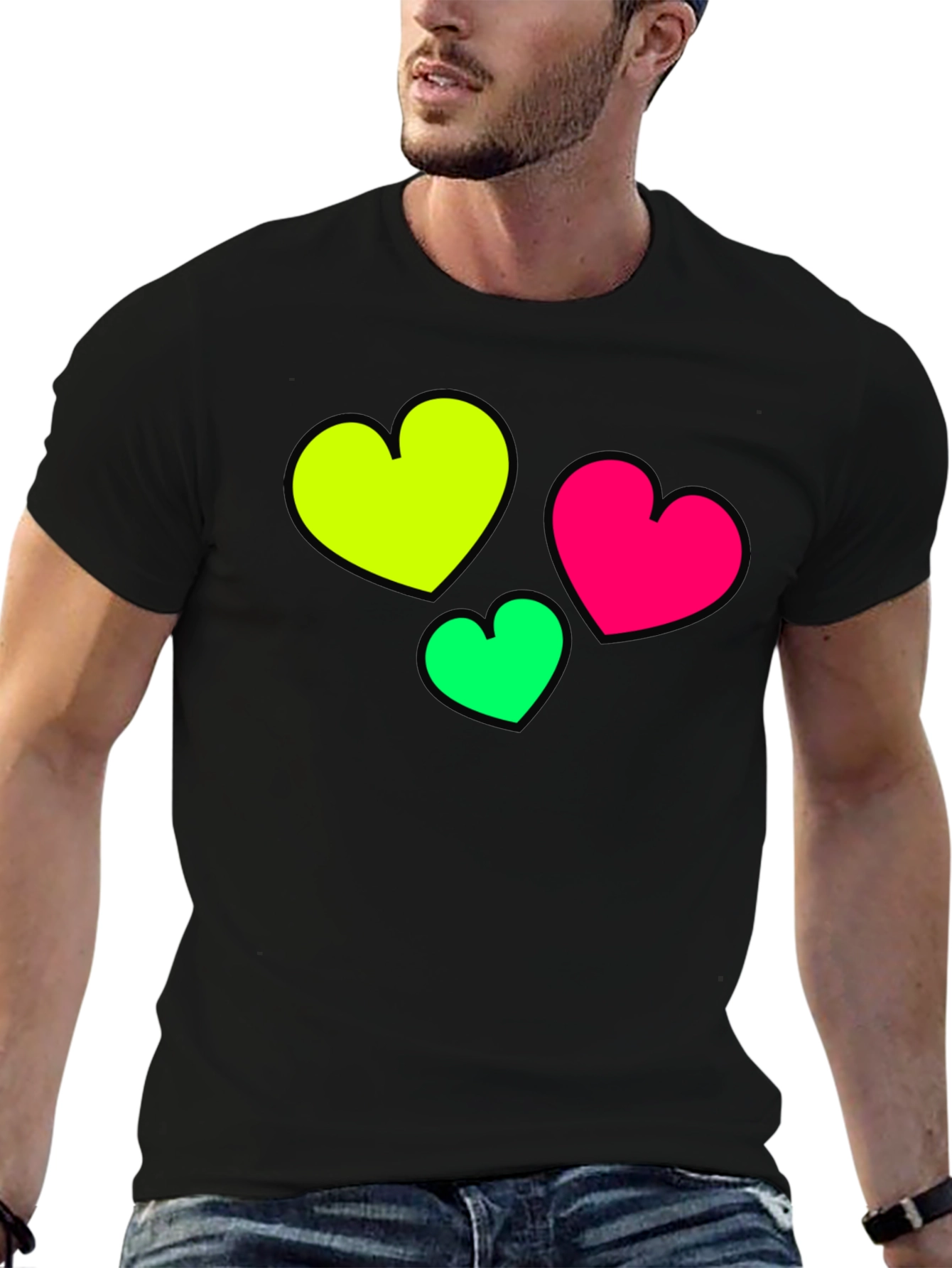 Black Heart Graphic Black T-Shirt view 6