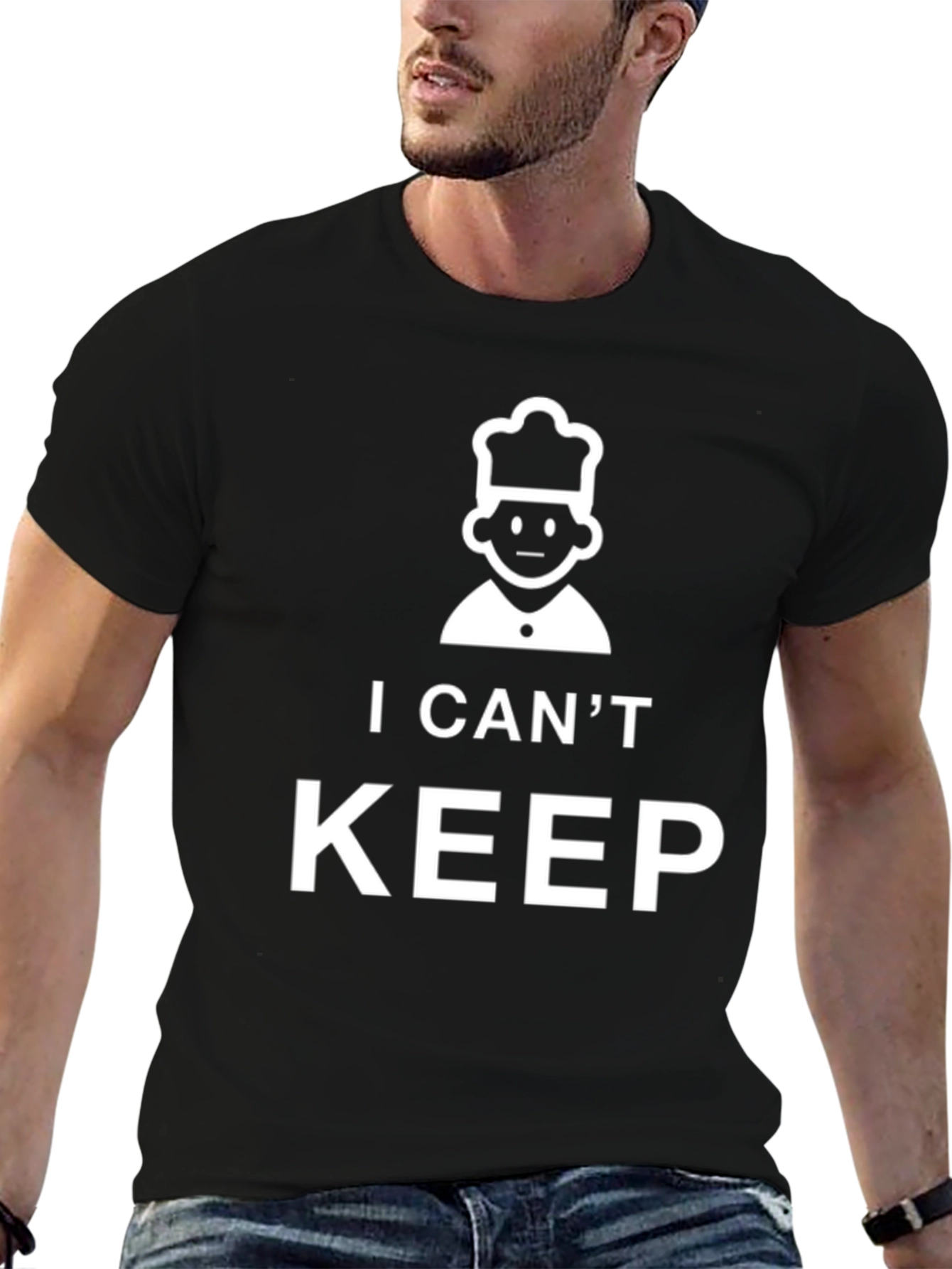 Black I Can't Keep Calm I'm a Chef Funny T-Shirt view 6