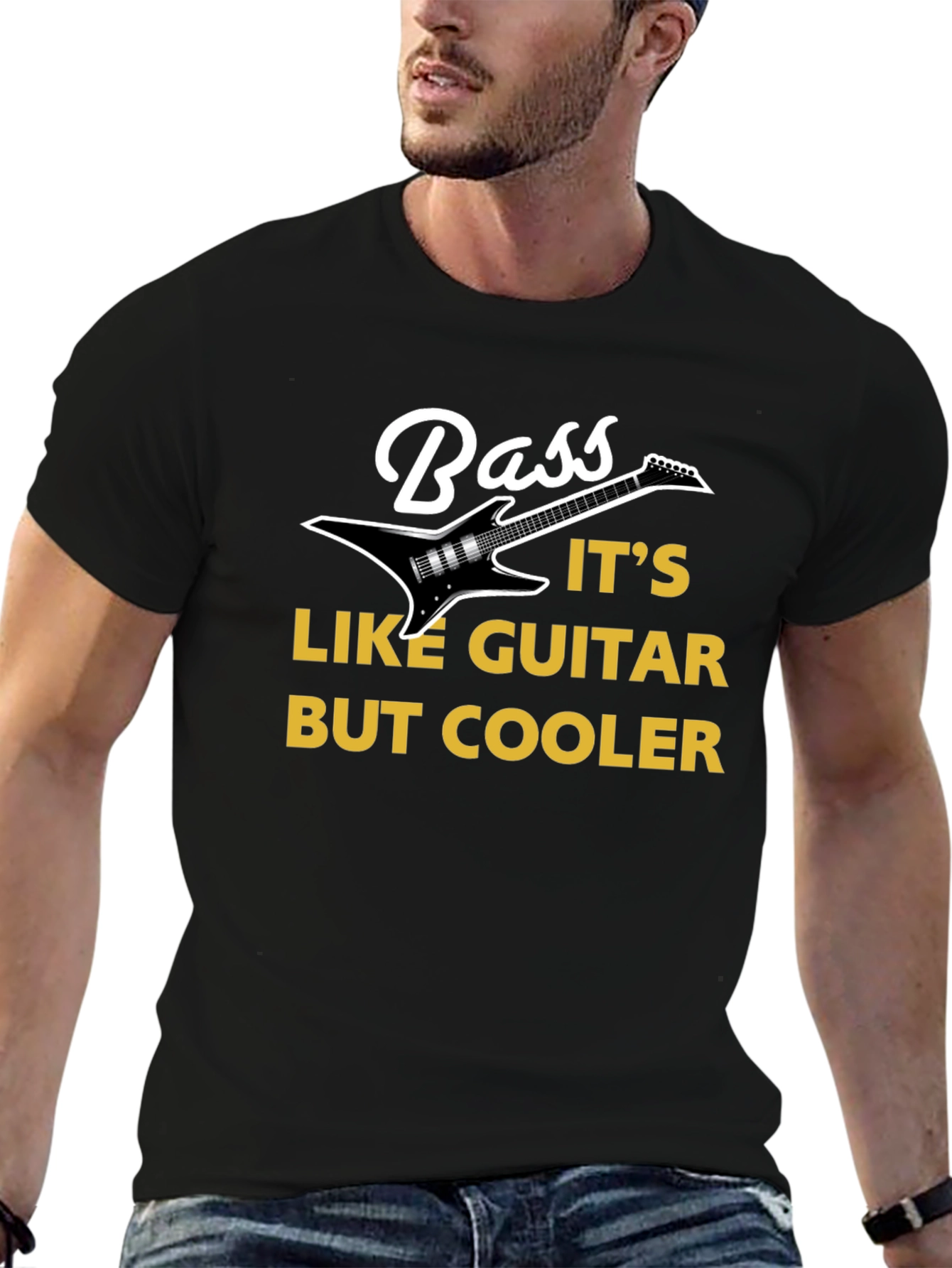 Black Bass Guitar T-Shirt: It's Like Guitar But Cooler! view 6