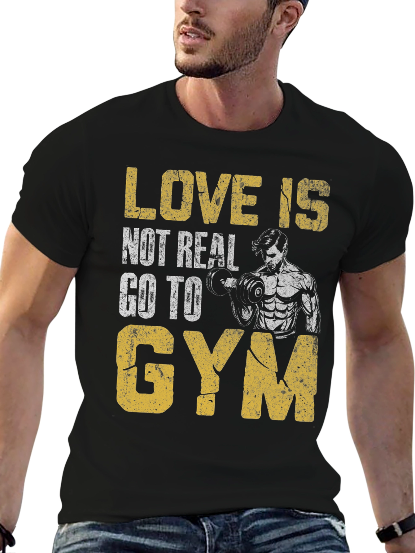 Black Love is Not Real Gym T-Shirt view 6