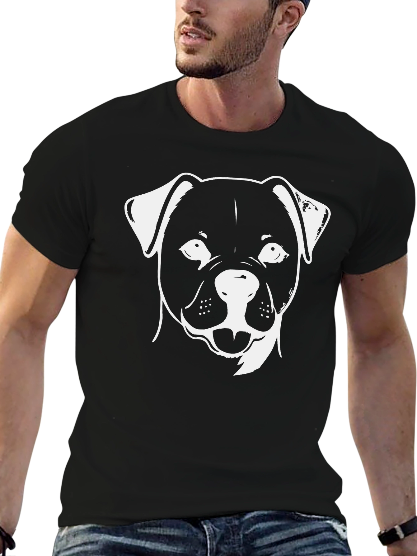 Black Dog Breed T-Shirt: Classic Black Cotton Tee view 6