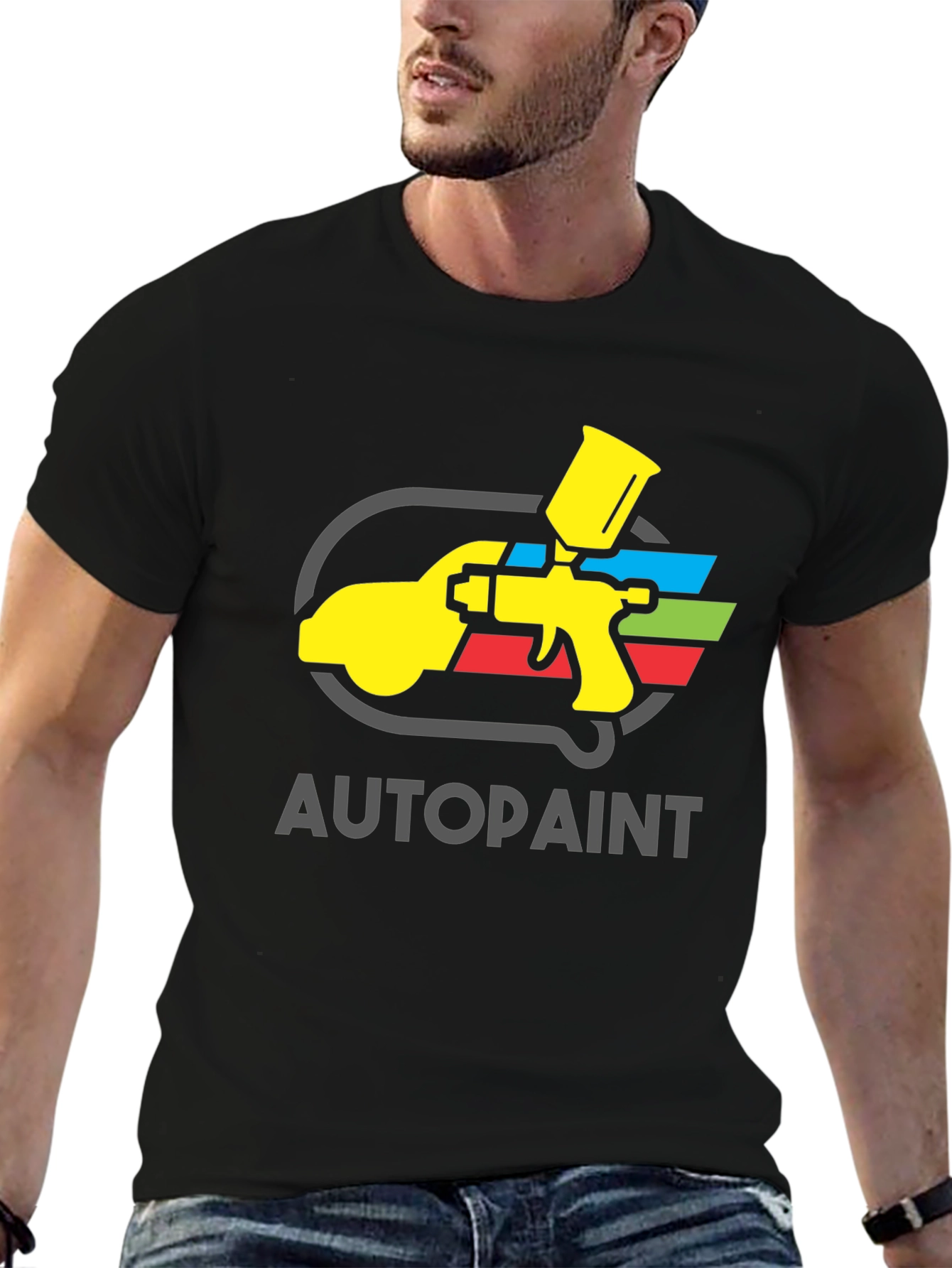 Black Autopaint Graphic Tee - Painter's Shirt view 6