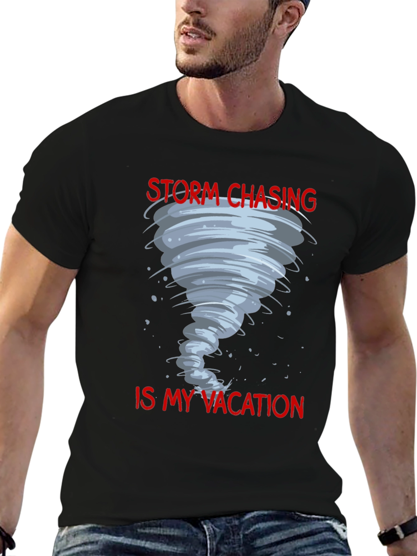 Black Storm Chasing Vacation Tee view 6
