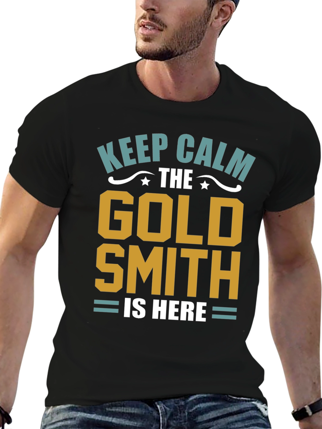 Black Keep Calm Goldsmith T-Shirt - Artisan Gift view 6