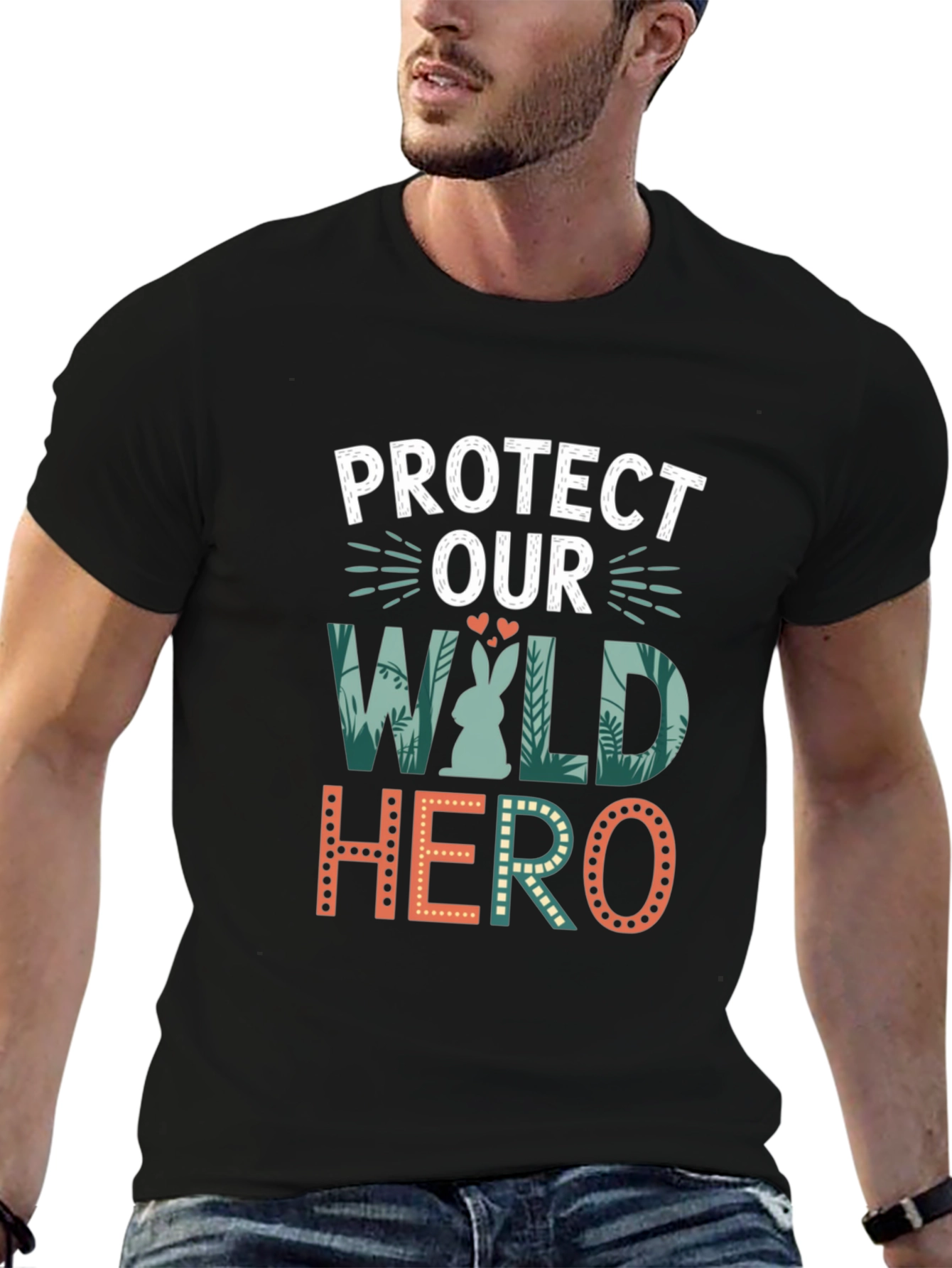 Black Protect Our Wild Hero Graphic Tee view 6