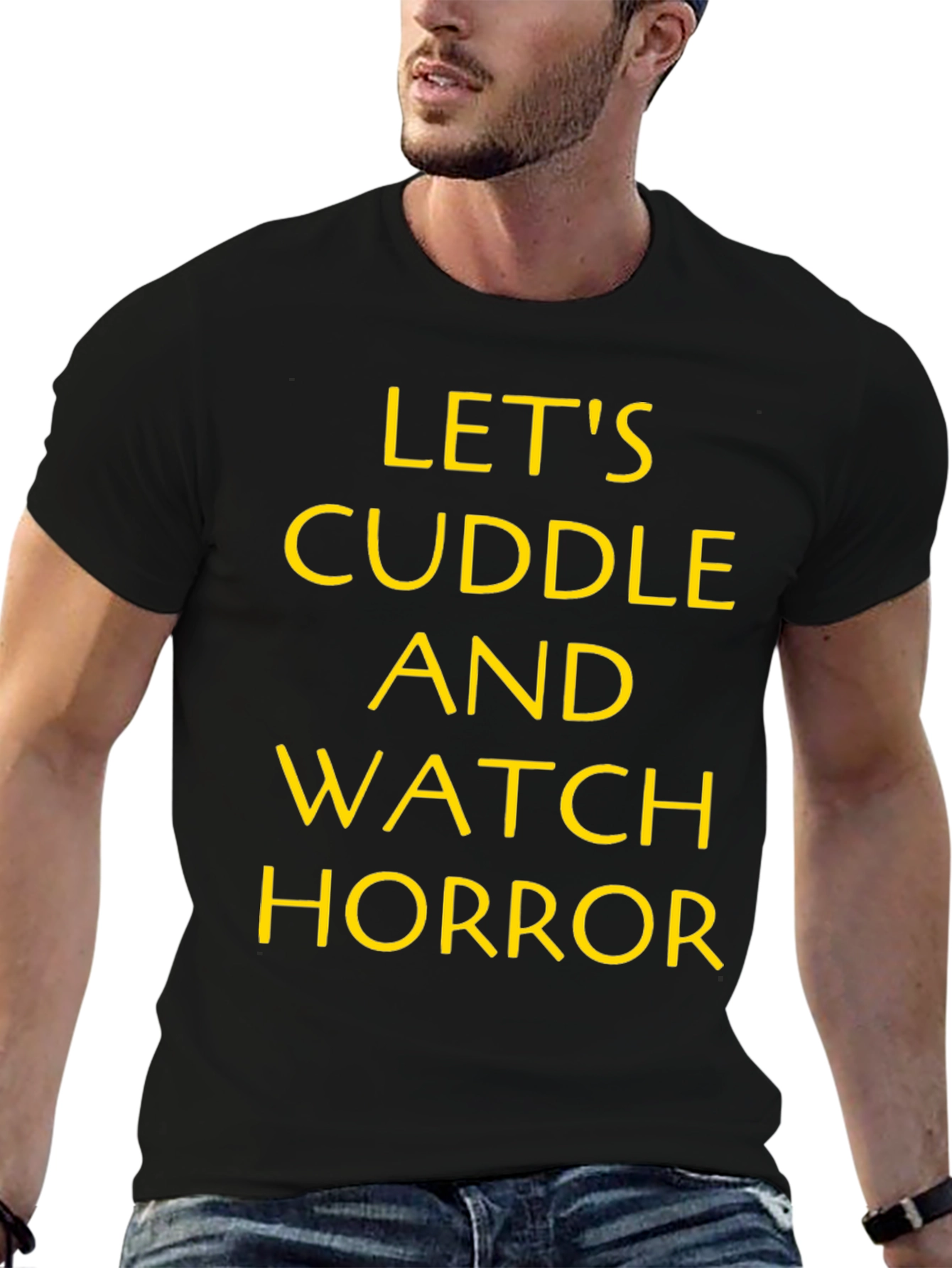 Black Cuddle and Watch Horror T-Shirt view 6