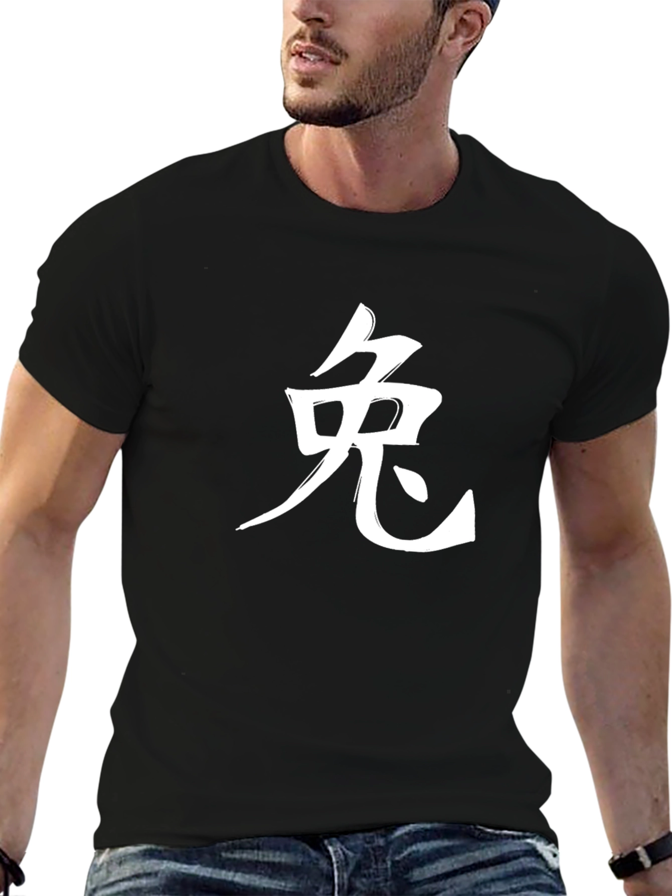 Black Chinese Rabbit Symbol T-Shirt - Unisex view 6