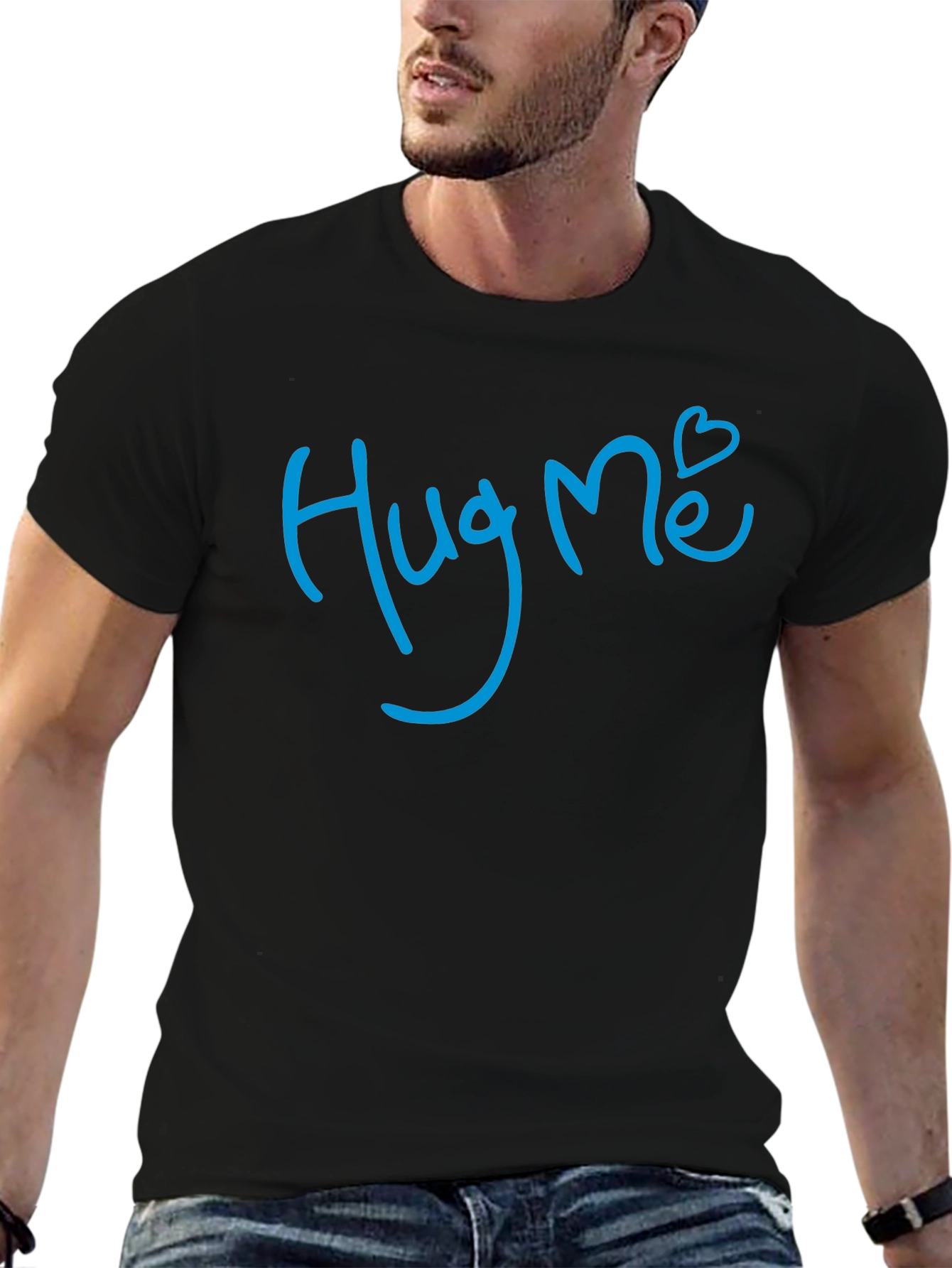 Black Hug Me T-Shirt: Cute & Comfy Unisex Tee view 6