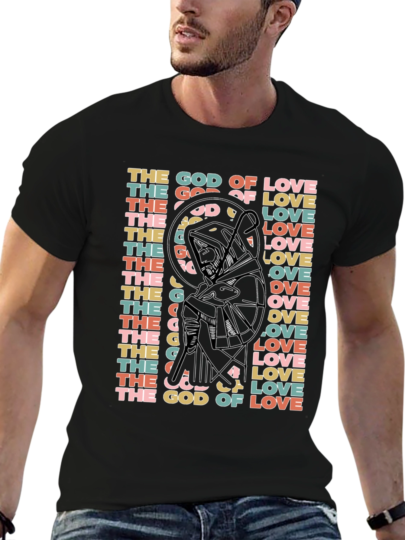 Black God of Love Graphic T-Shirt view 6