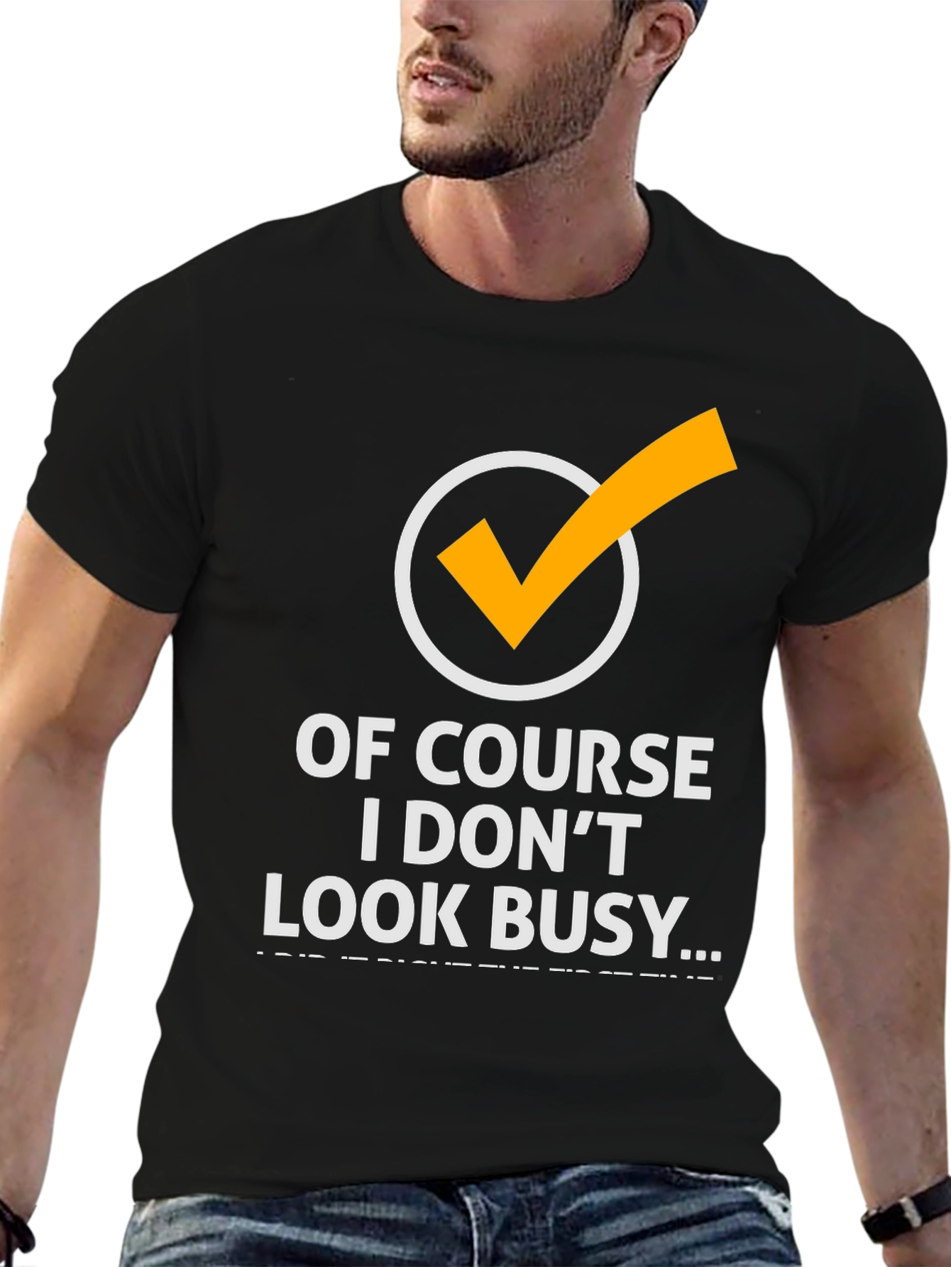 Black Funny 'Of Course I Don't Look Busy' Graphic Tee view 6