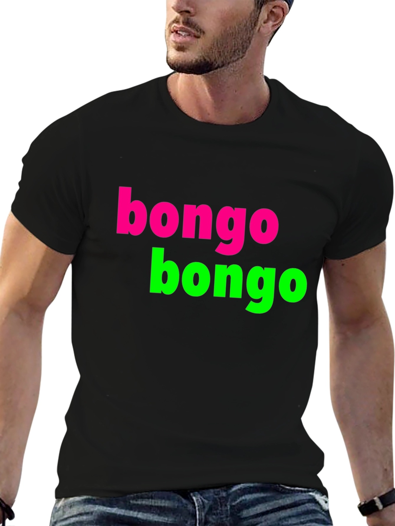 Black Bongo Bongo T-Shirt - Funky Retro Design view 6