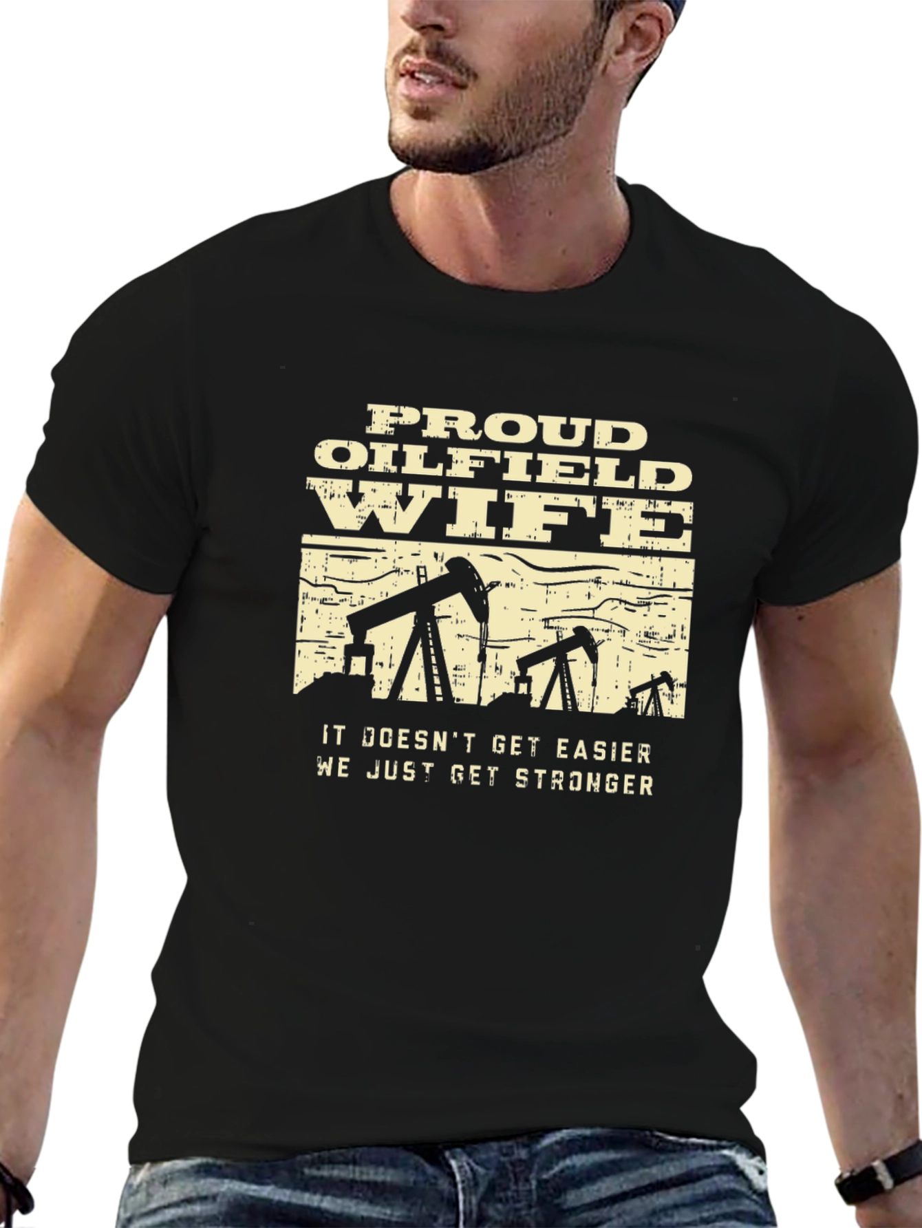 Proud Oilfield Wife Graphic Tee - Black - 6