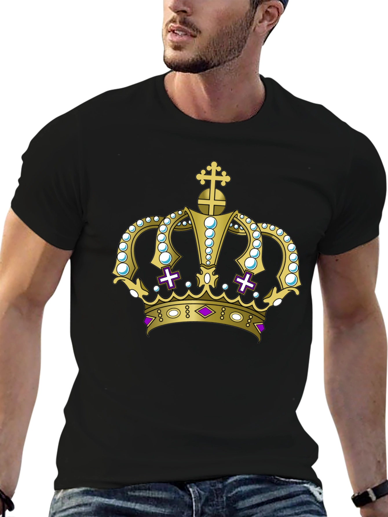 Black Regal Crown Graphic T-Shirt - Black view 6