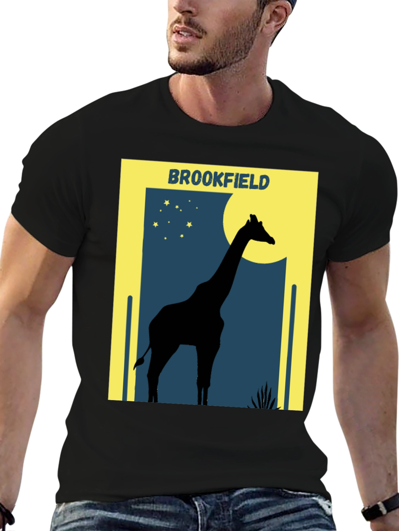 Black Brookfield Giraffe T-Shirt: Graphic Tee view 6