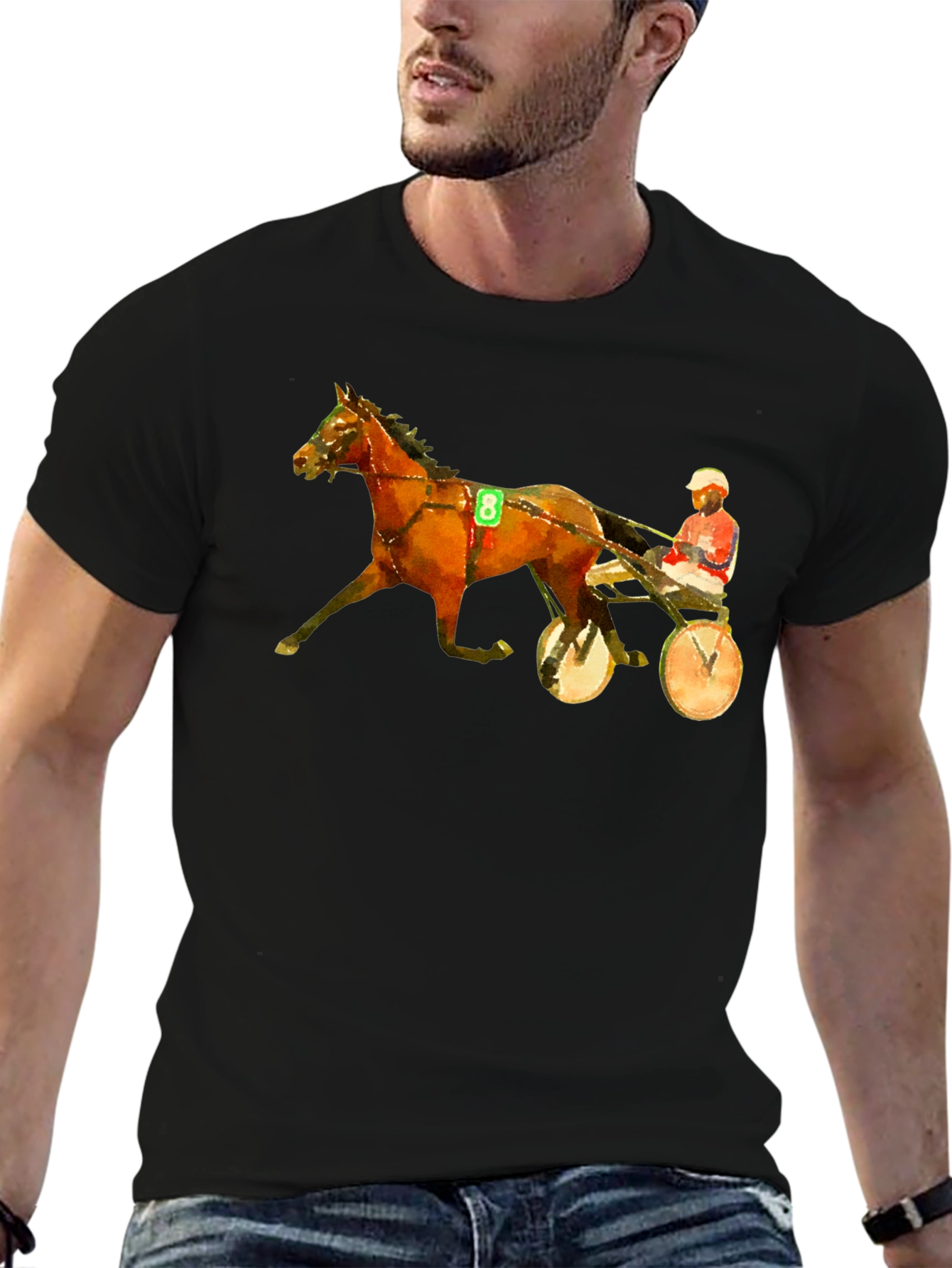 Black Harness Racing Graphic Tee - Black T-Shirt view 6