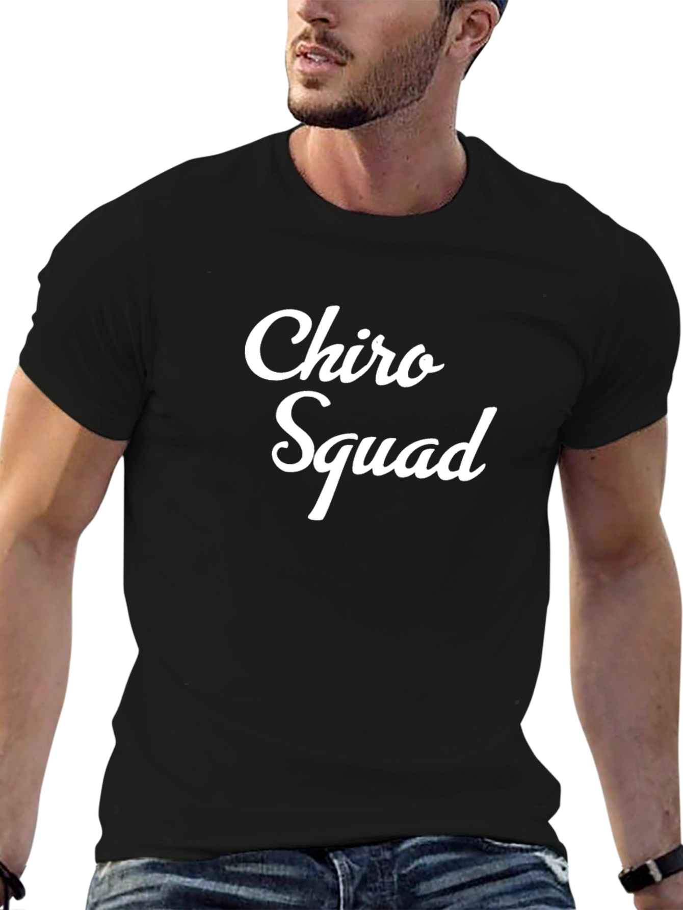 Black Chiro Squad Black T-Shirt - Chiropractic Pride view 6