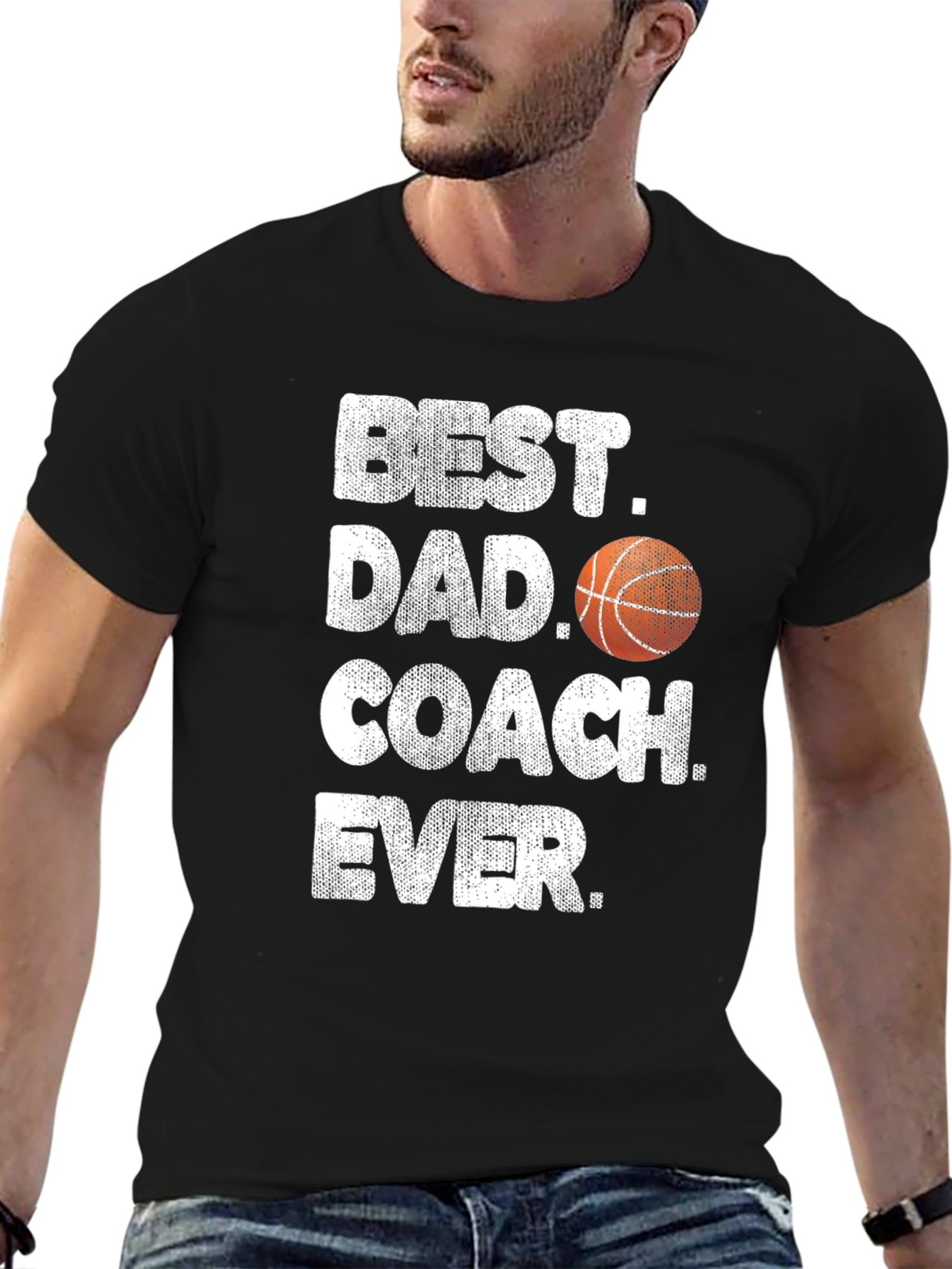 Black Best Dad Coach Ever T-Shirt view 6