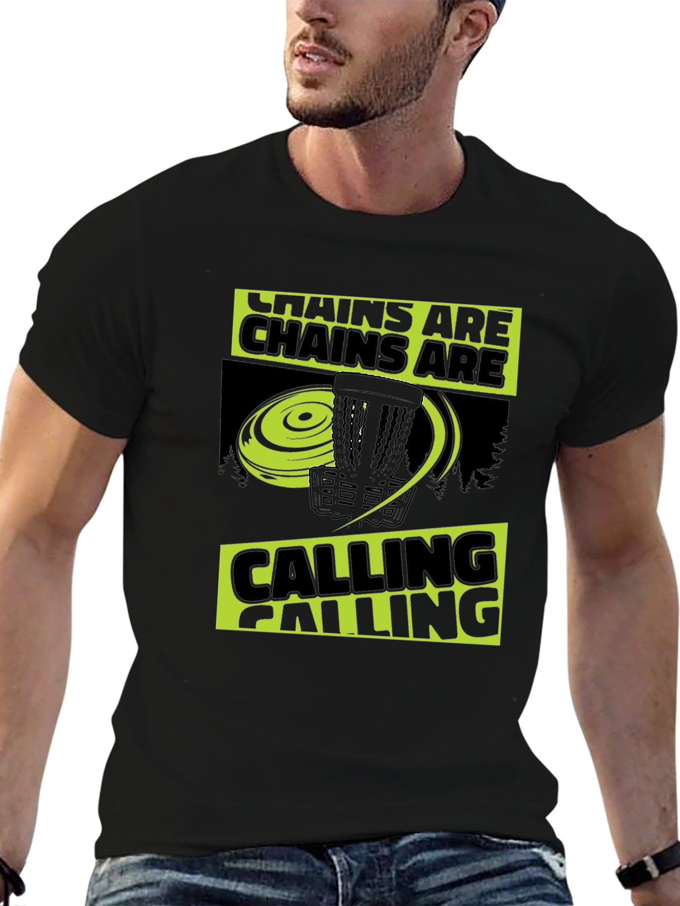 Black Chains Are Calling Disc Golf T-Shirt view 6