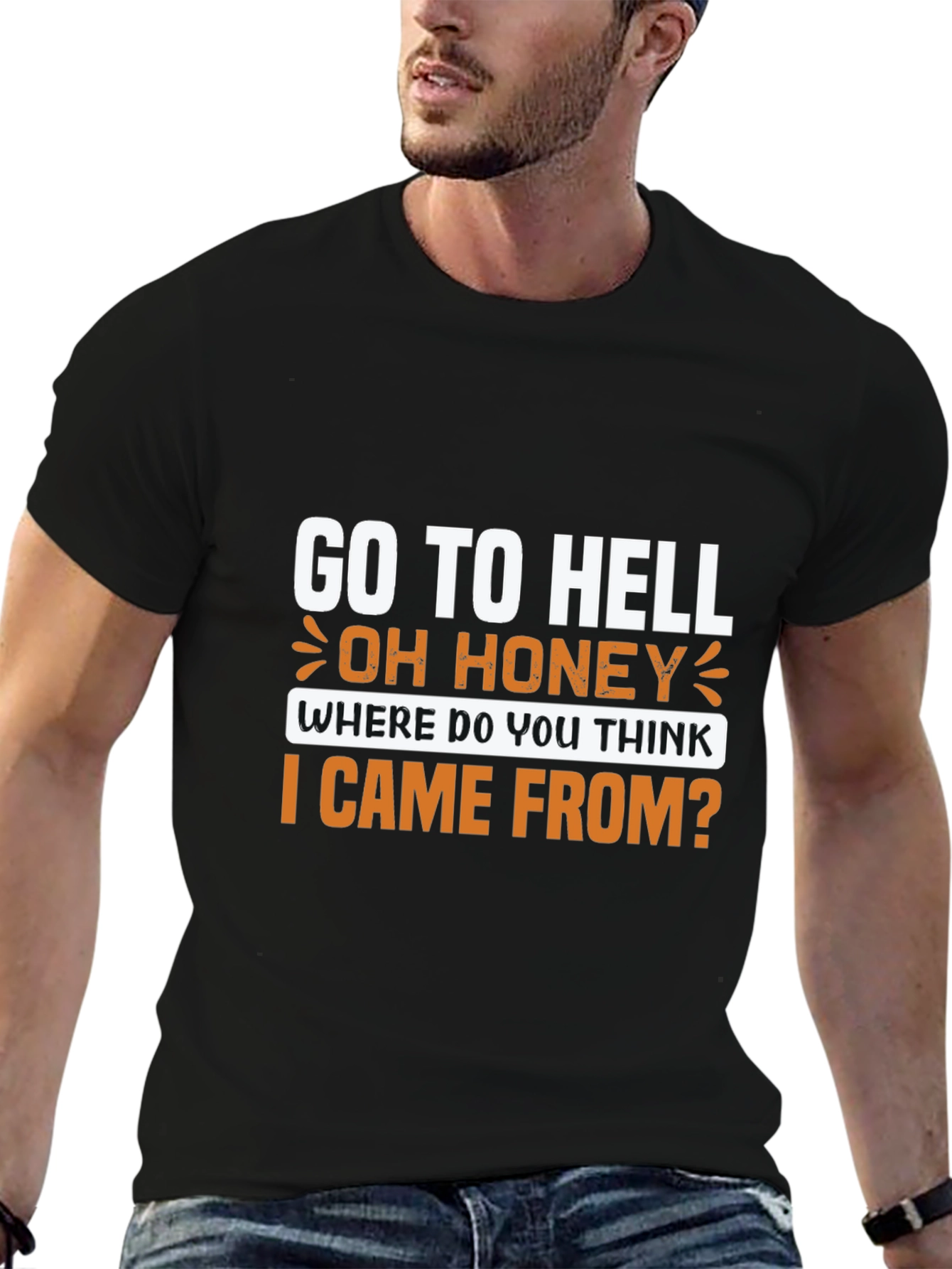 Black Go To Hell Graphic T-Shirt view 6