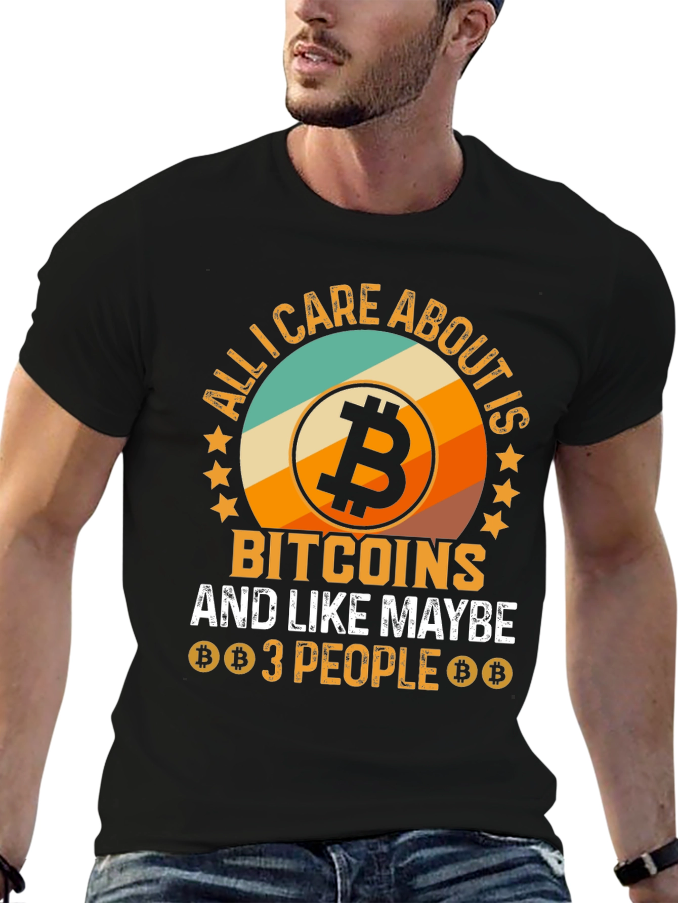 Black Bitcoin T-Shirt - Crypto Lover Tee view 6