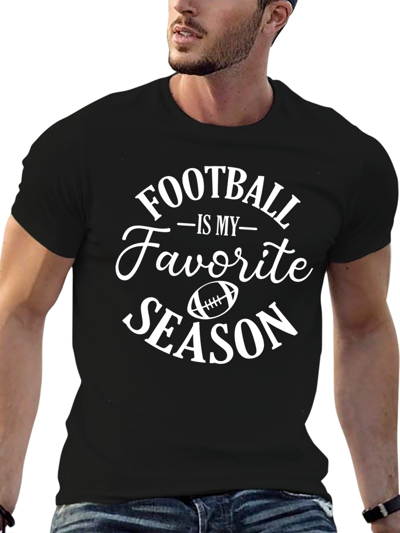 Black Football is My Favorite Season Graphic Tee view 6