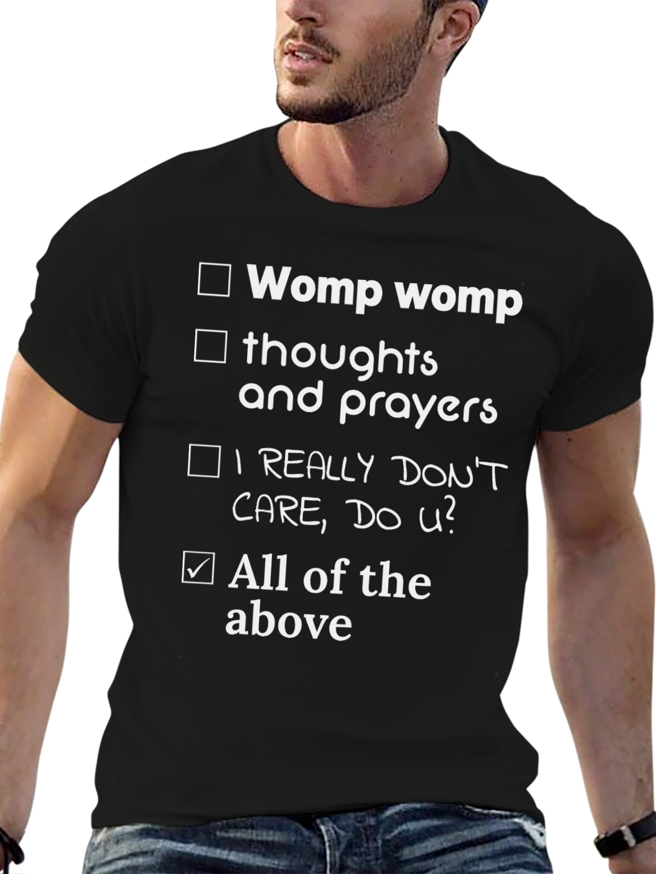 Black Funny Checklist T-Shirt - All of the Above view 6