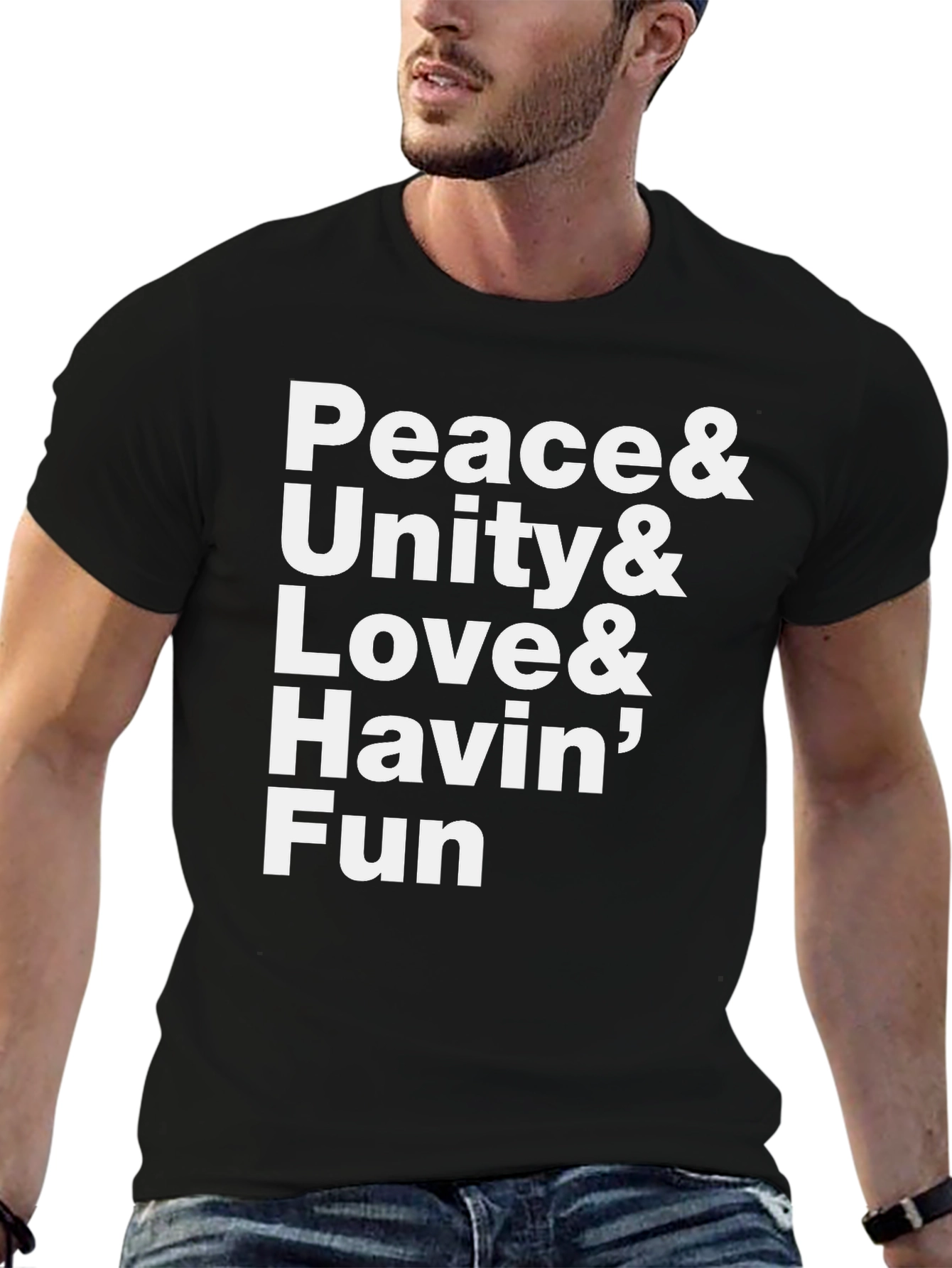 Black Peace, Unity, Love & Havin' Fun T-Shirt view 6