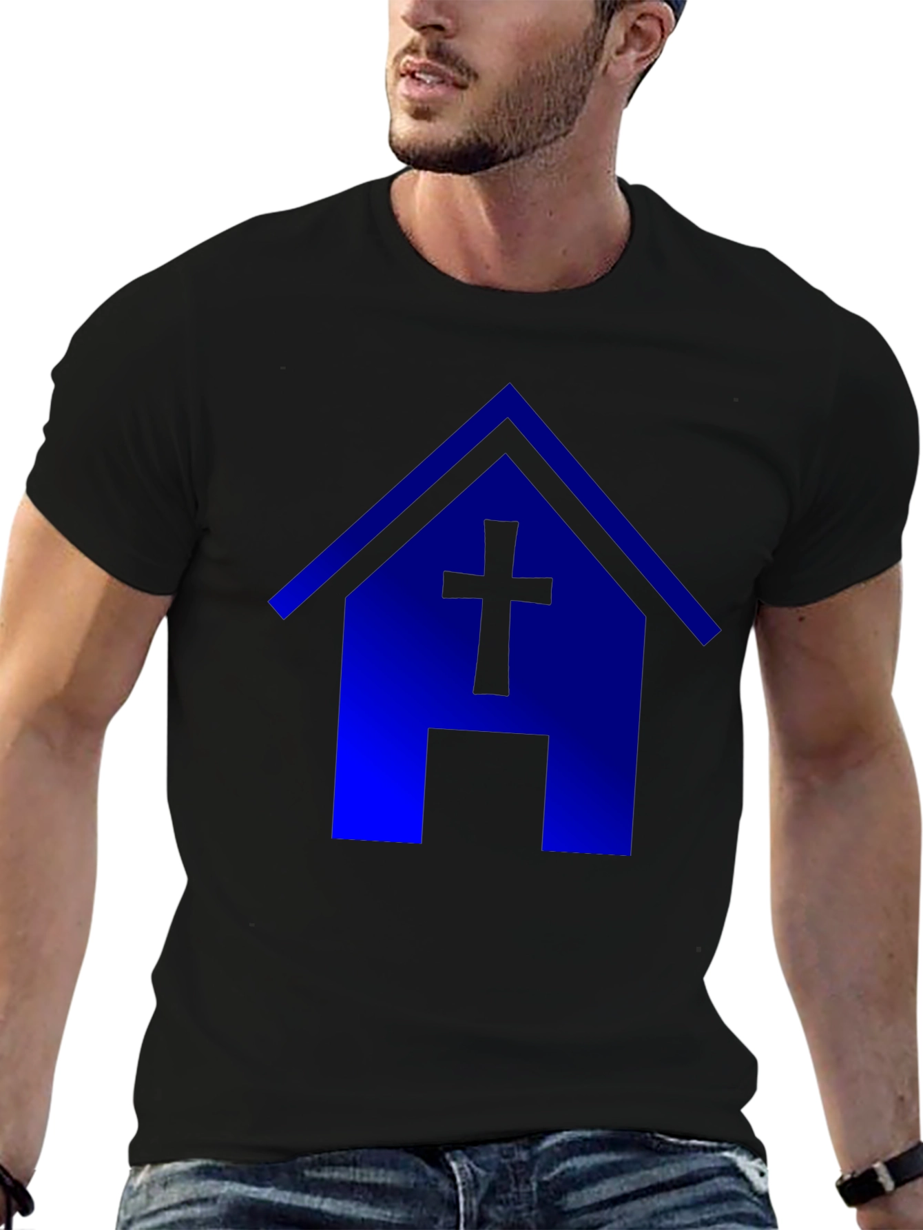 Blue Church T-Shirt: Faith & Style - 6