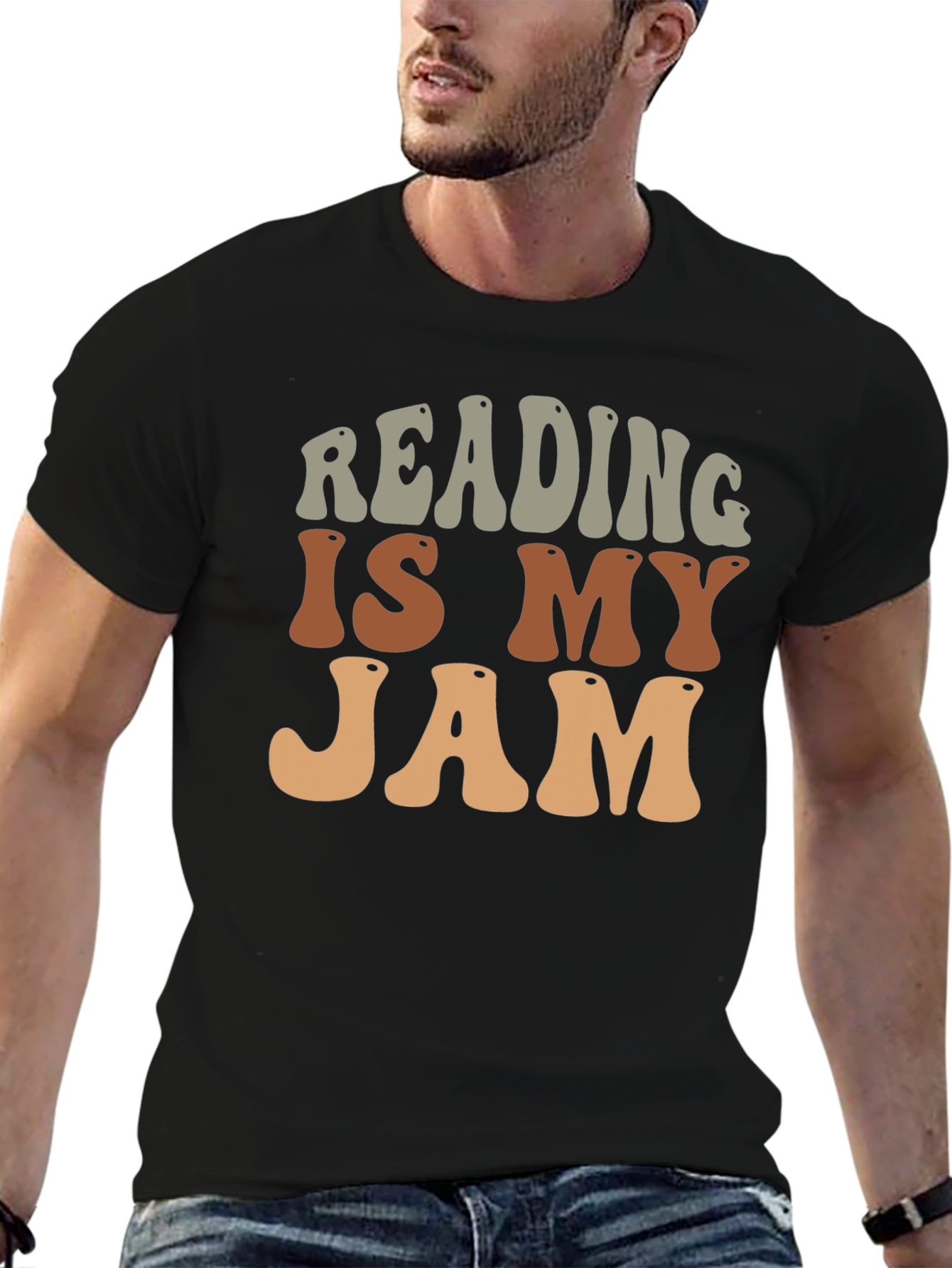 Black Reading Is My Jam Retro Graphic Tee view 6