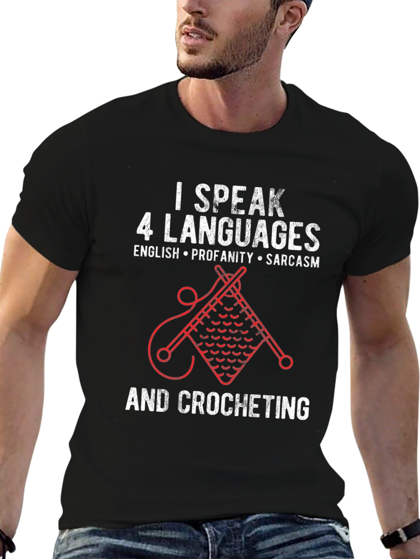 I Speak 4 Languages Crochet T-Shirt - 6