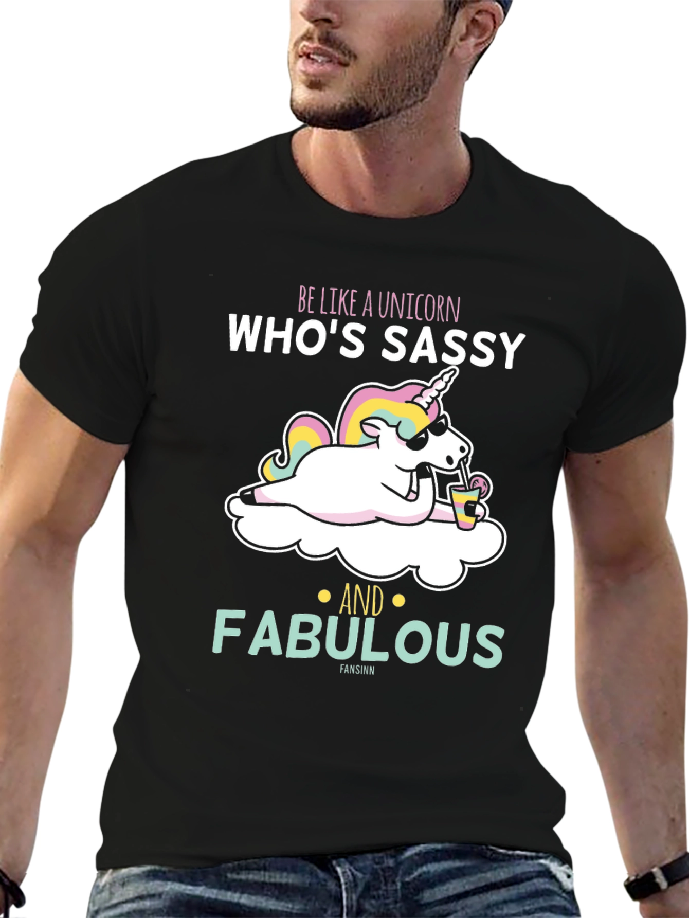 Black Sassy Unicorn T-Shirt view 6