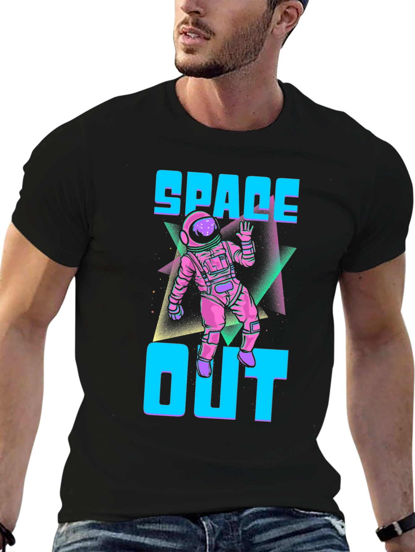 Black Space Out Graphic T-Shirt view 6
