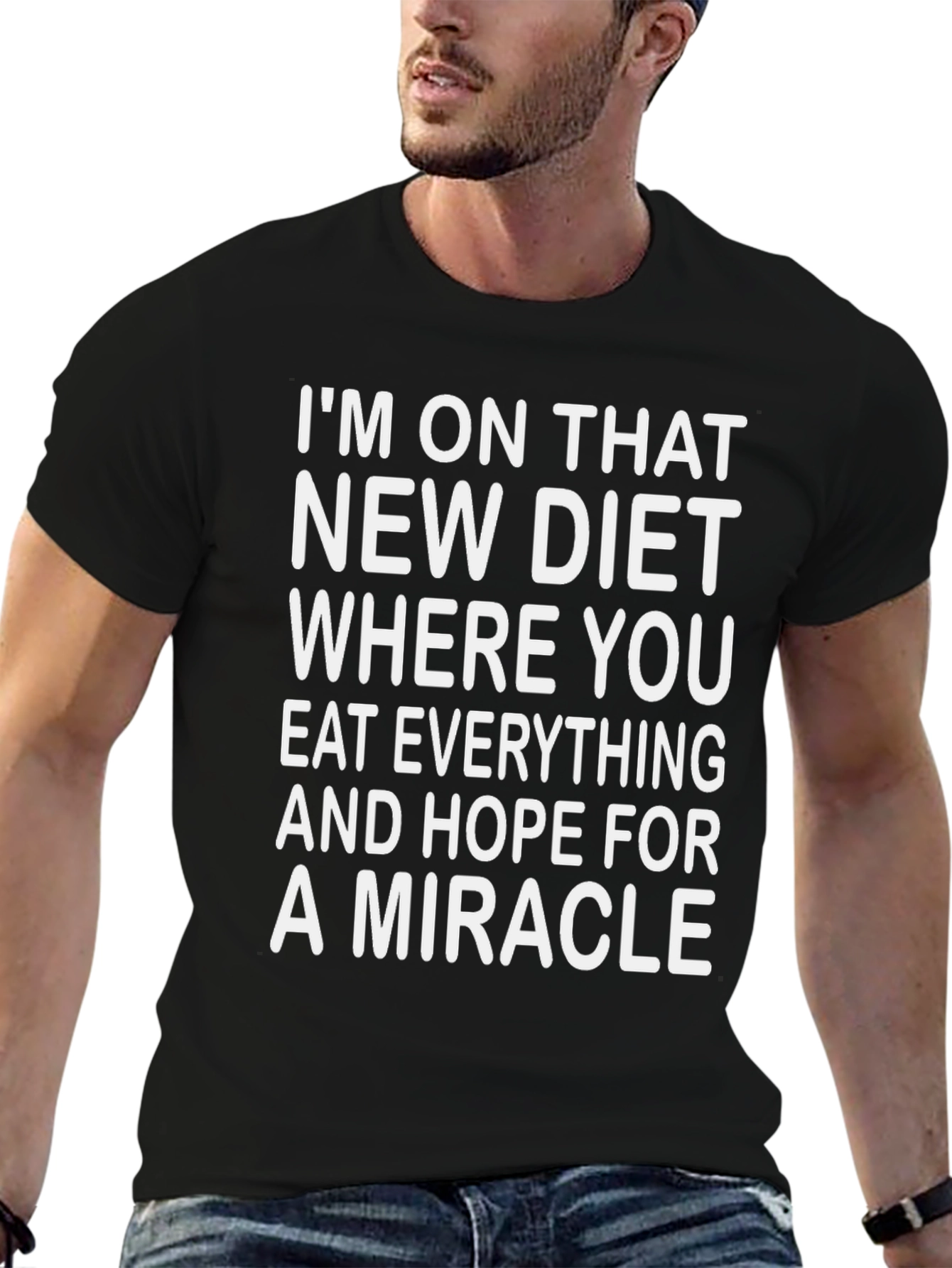 Black Miracle Diet T-Shirt - Eat Everything & Hope! view 6