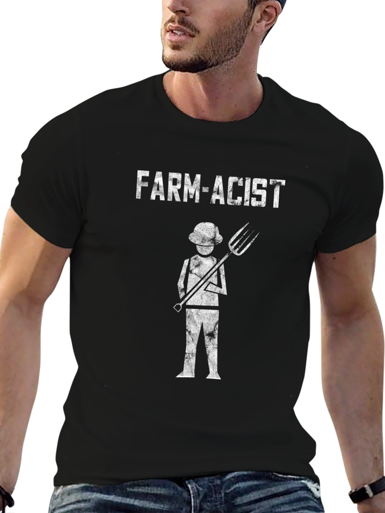 Black Farm-acist T-Shirt - Funny Farmer Pharmacy Gift view 6